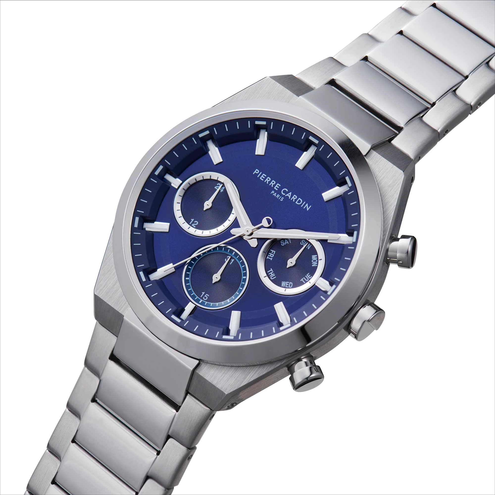 Batignolles Influential Multifunction watch with Blue Dial with a Metal Links Strap - Image 2
