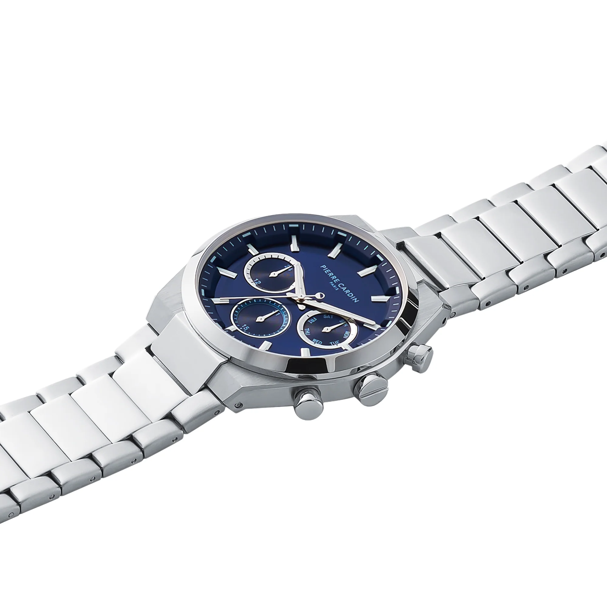 Batignolles Influential Multifunction watch with Blue Dial with a Metal Links Strap - Image 3