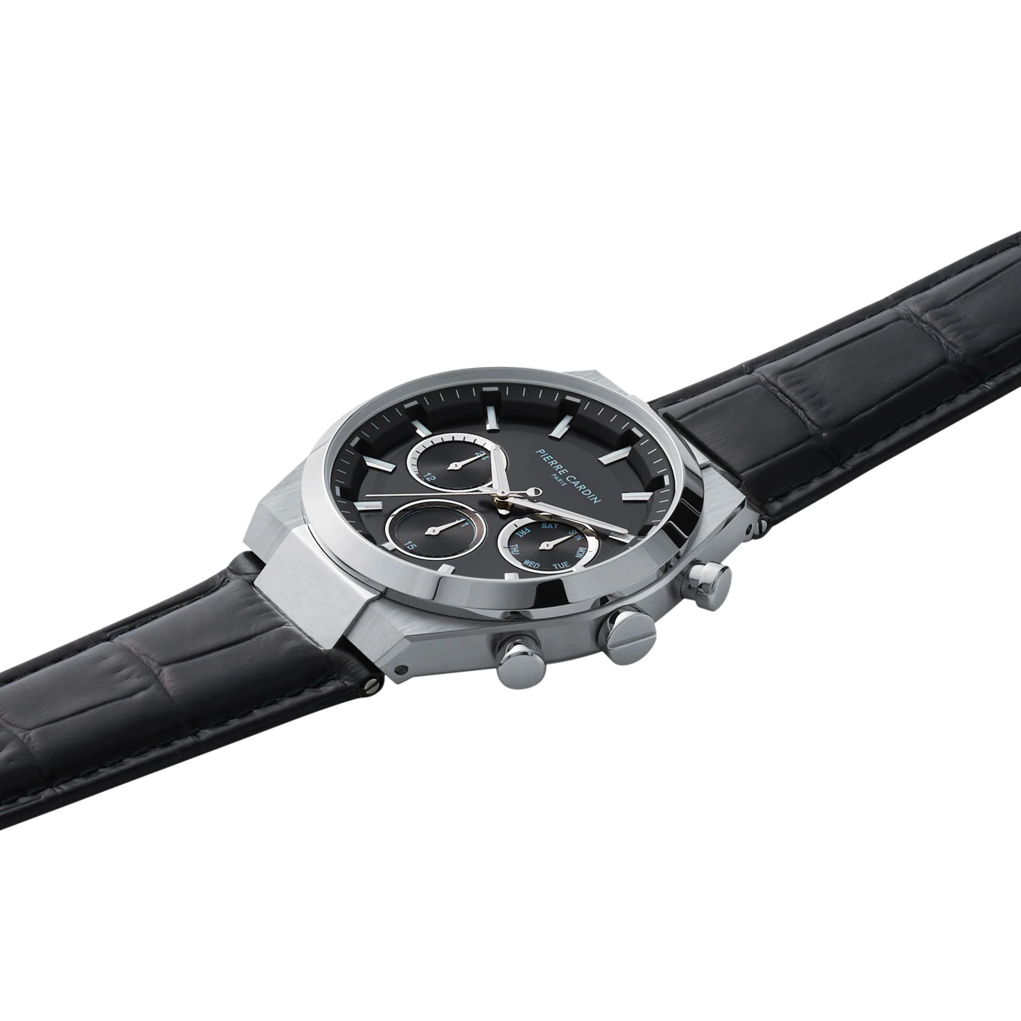 Batignolles Influential Multifunction watch with Black Dial withLeather Strap - Image 3