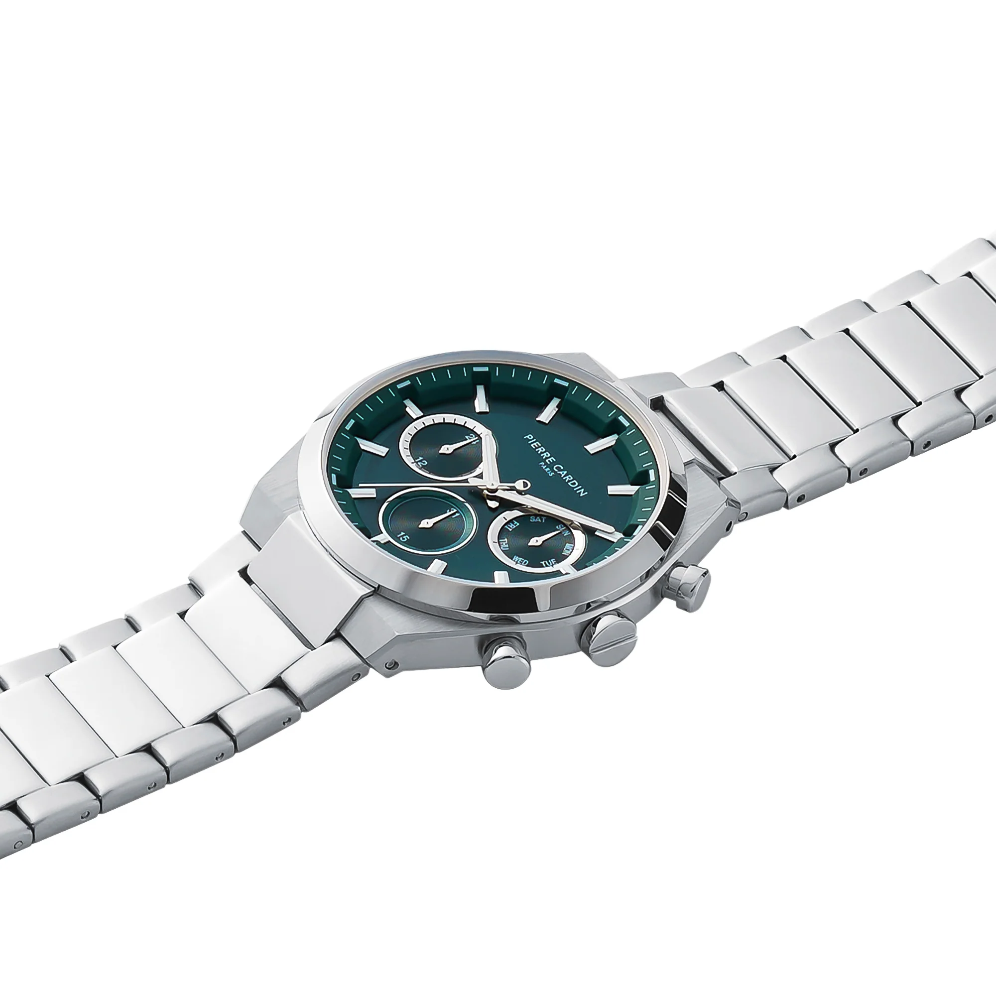 Batignolles Influential Multifunction watch with Green Dial with a Metal Links Strap - Image 3