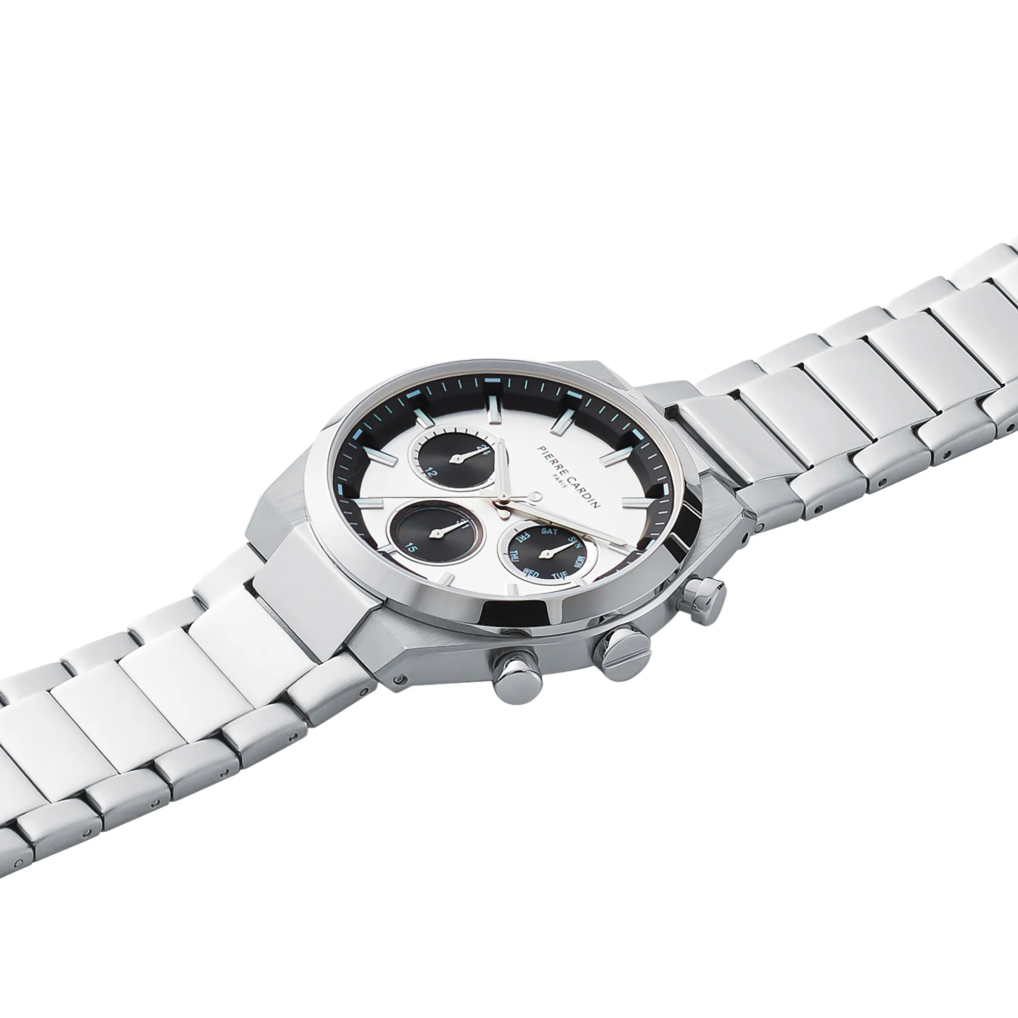 Batignolles Influential Multifunction watch with White Panda Dial with a Metal Links Strap - Image 3