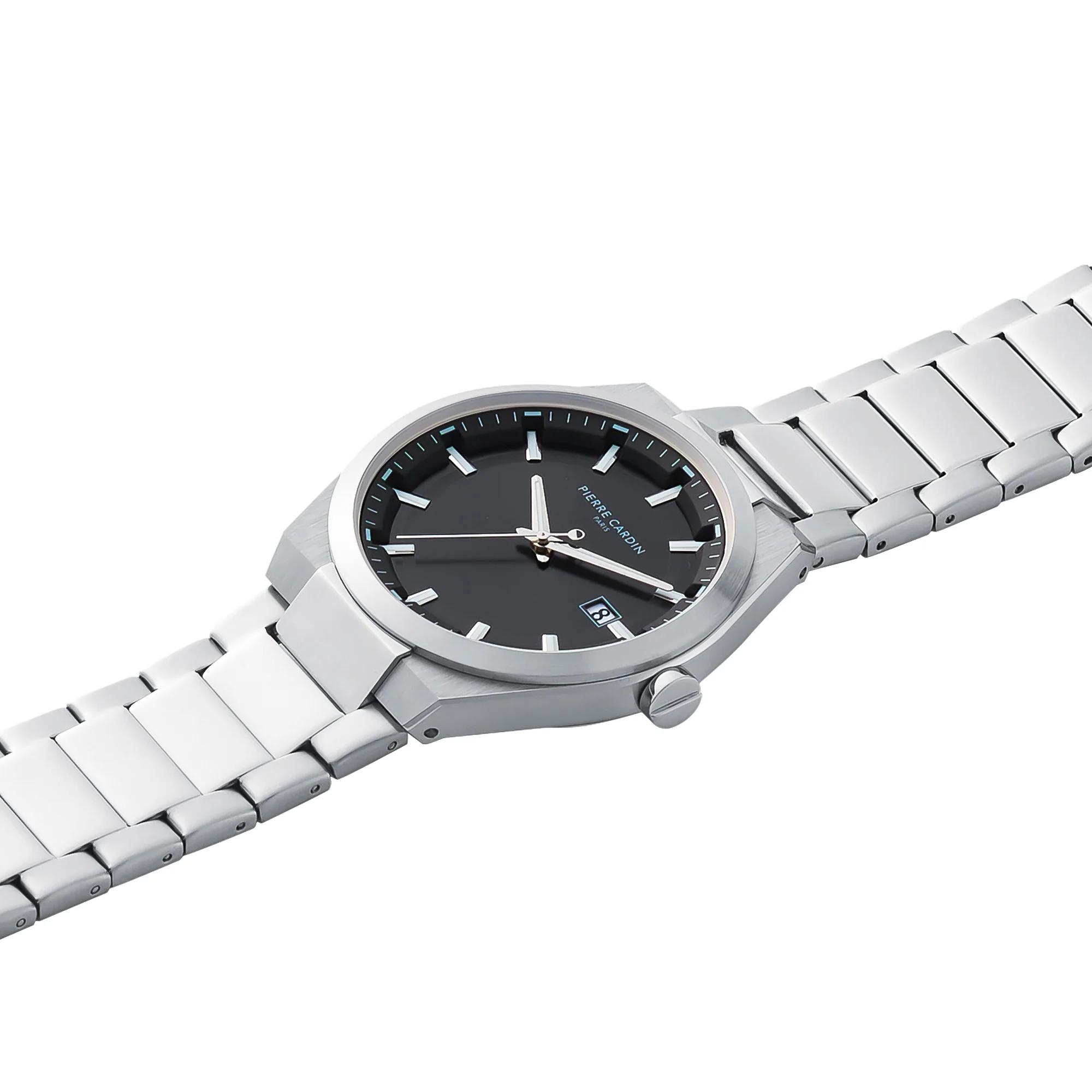 Batignolles Robust Stainless Steel watch with Black Dial with a Metal Links Strap - Image 3