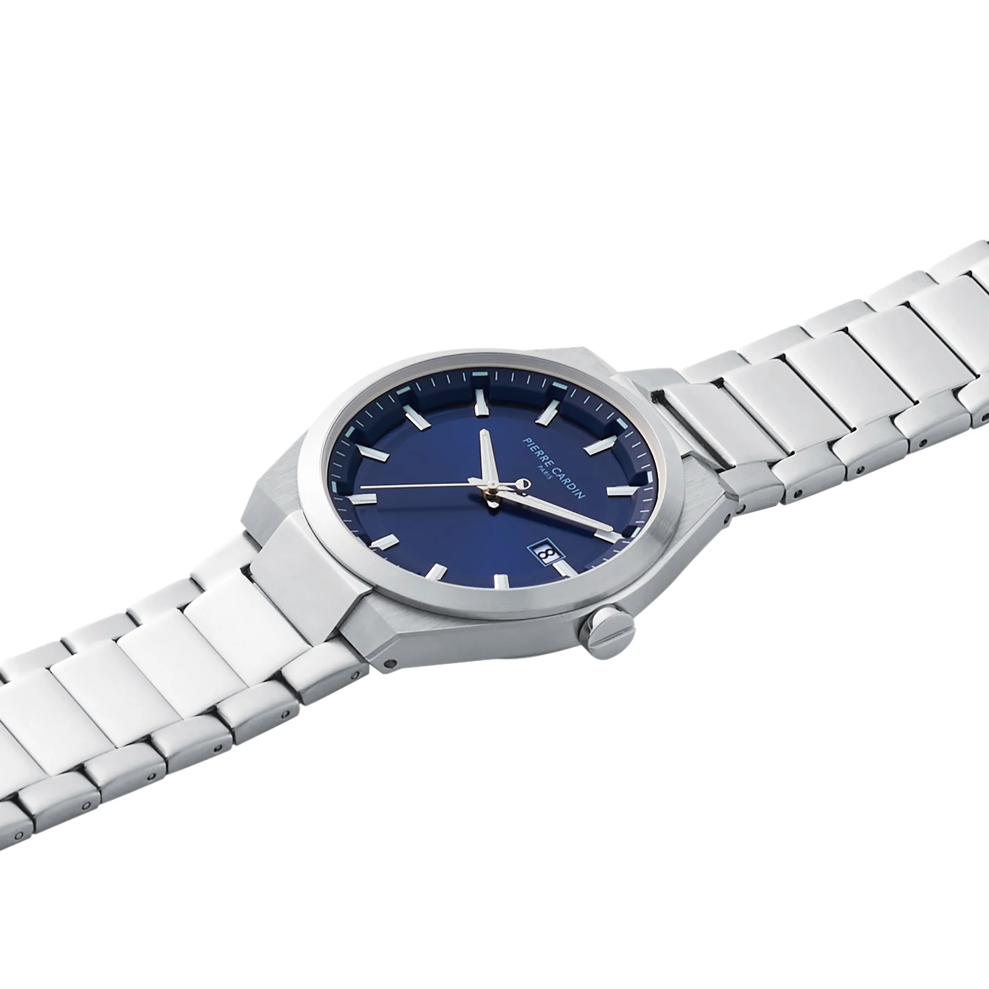 Batignolles Robust Stainless Steel watch with Blue Dial with a Metal Links Strap - Image 3