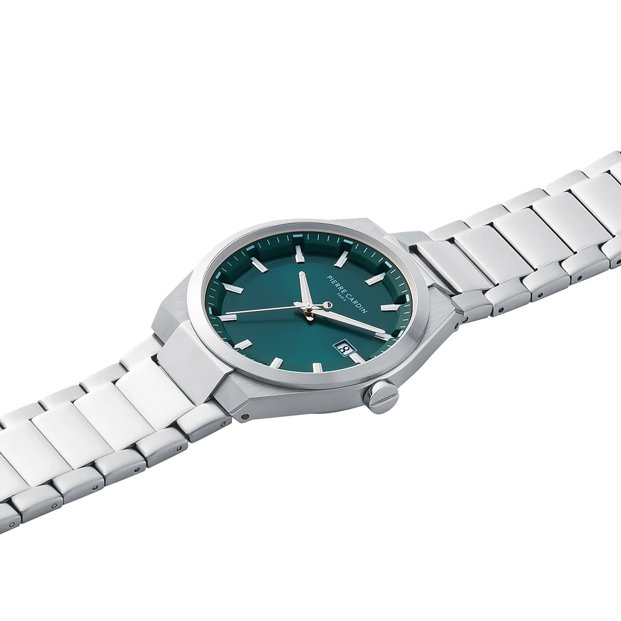 Batignolles Robust Stainless Steel watch with Green Dial with a Metal Links Strap - Image 3