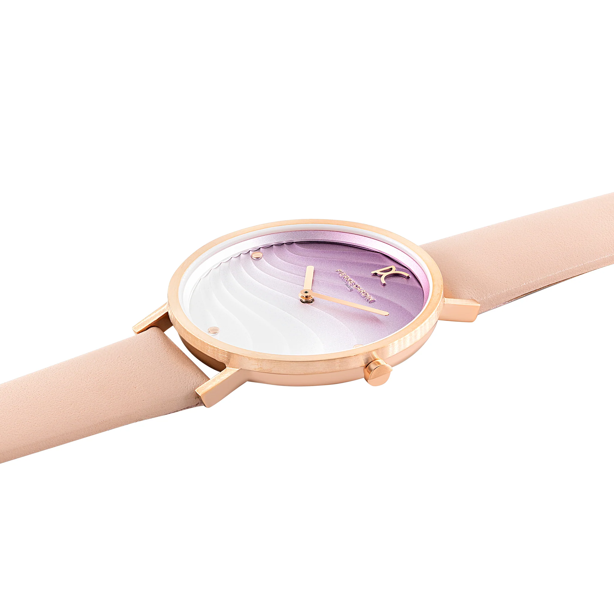 Belleville Coloured Patterned Dial Rose Gold Watch with Pink Leather Strap - Image 3