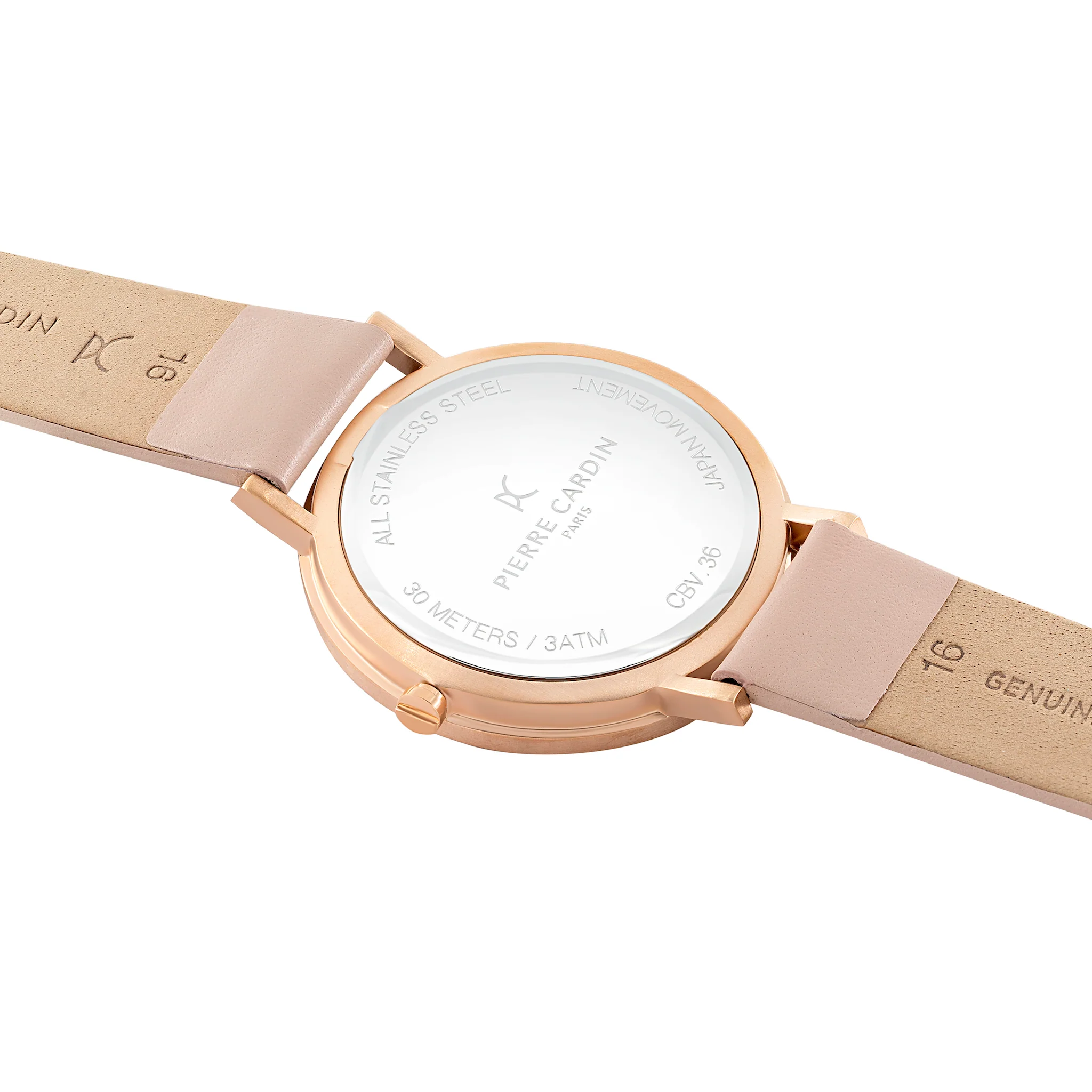 Belleville Coloured Patterned Dial Rose Gold Watch with Pink Leather Strap - Image 4