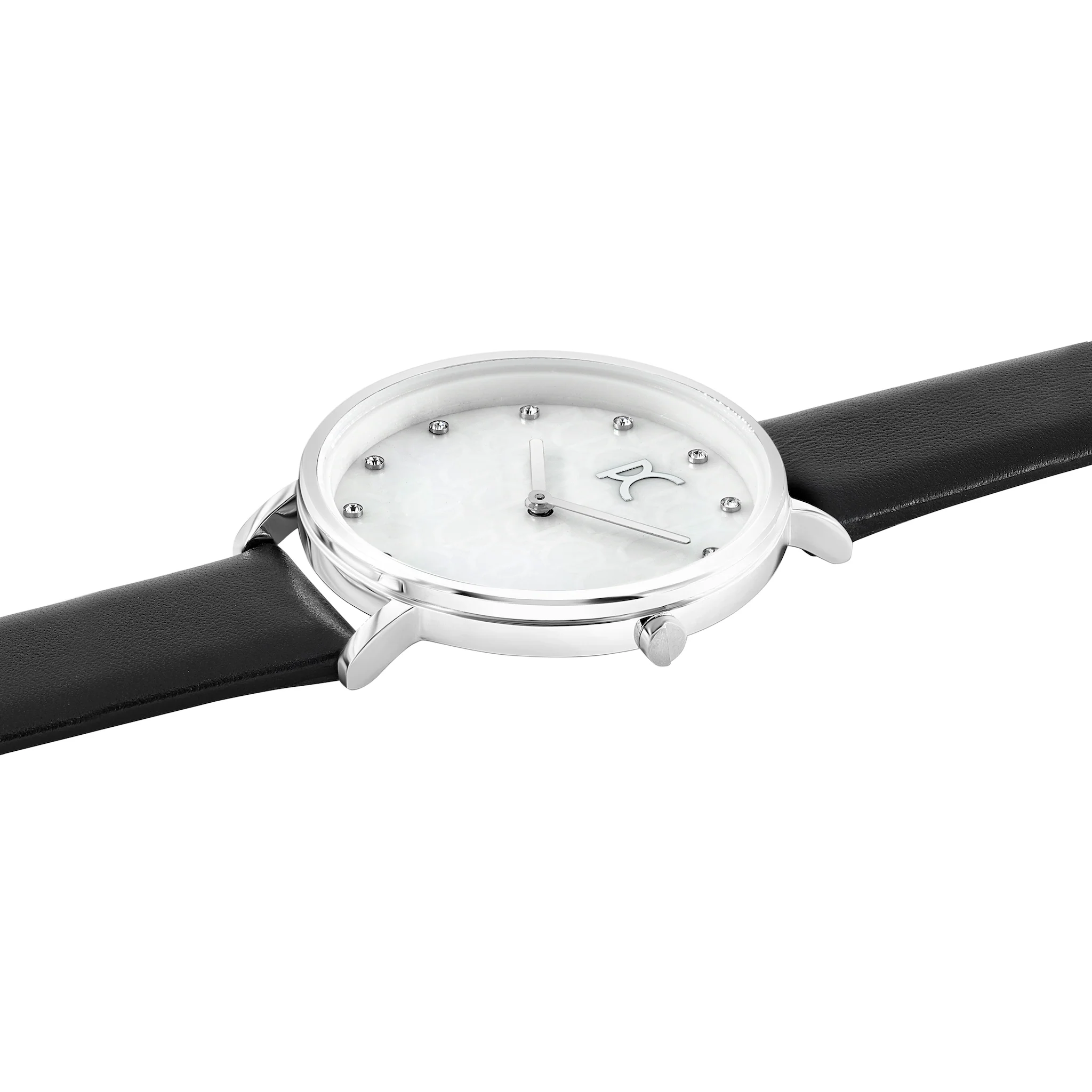 Bonne Nouvelle Mother of Pearl Look and PC Monogram Dial with Black Leather Strap - Image 3
