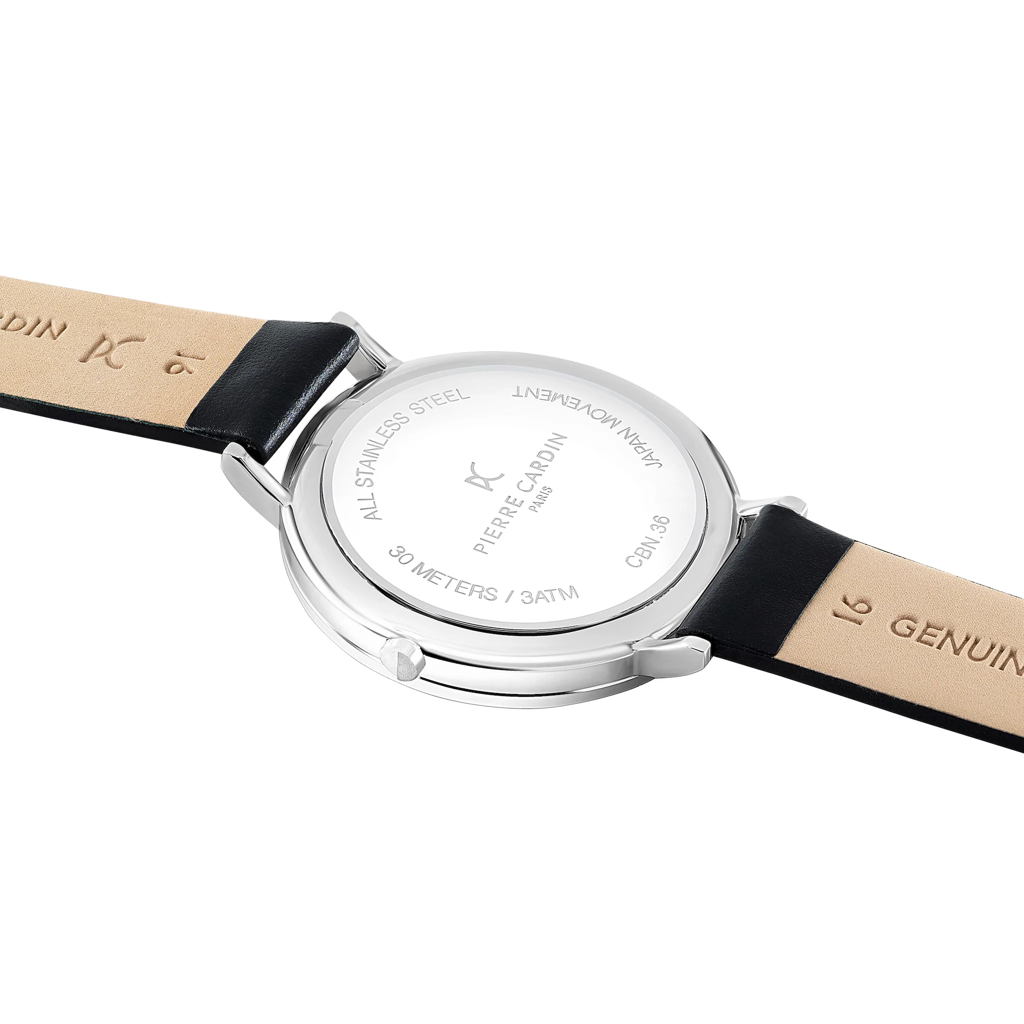 Bonne Nouvelle Mother of Pearl Look and PC Monogram Dial with Black Leather Strap - Image 4