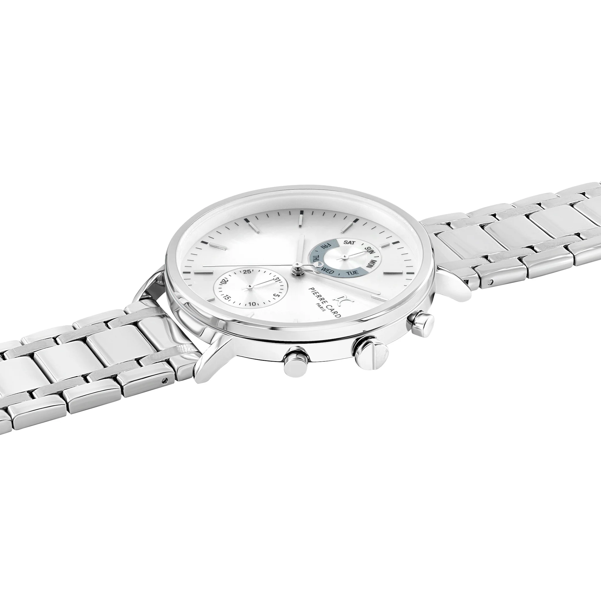 Bonne Nouvelle Multifunction White Dial with Metal Links Strap - Image 3