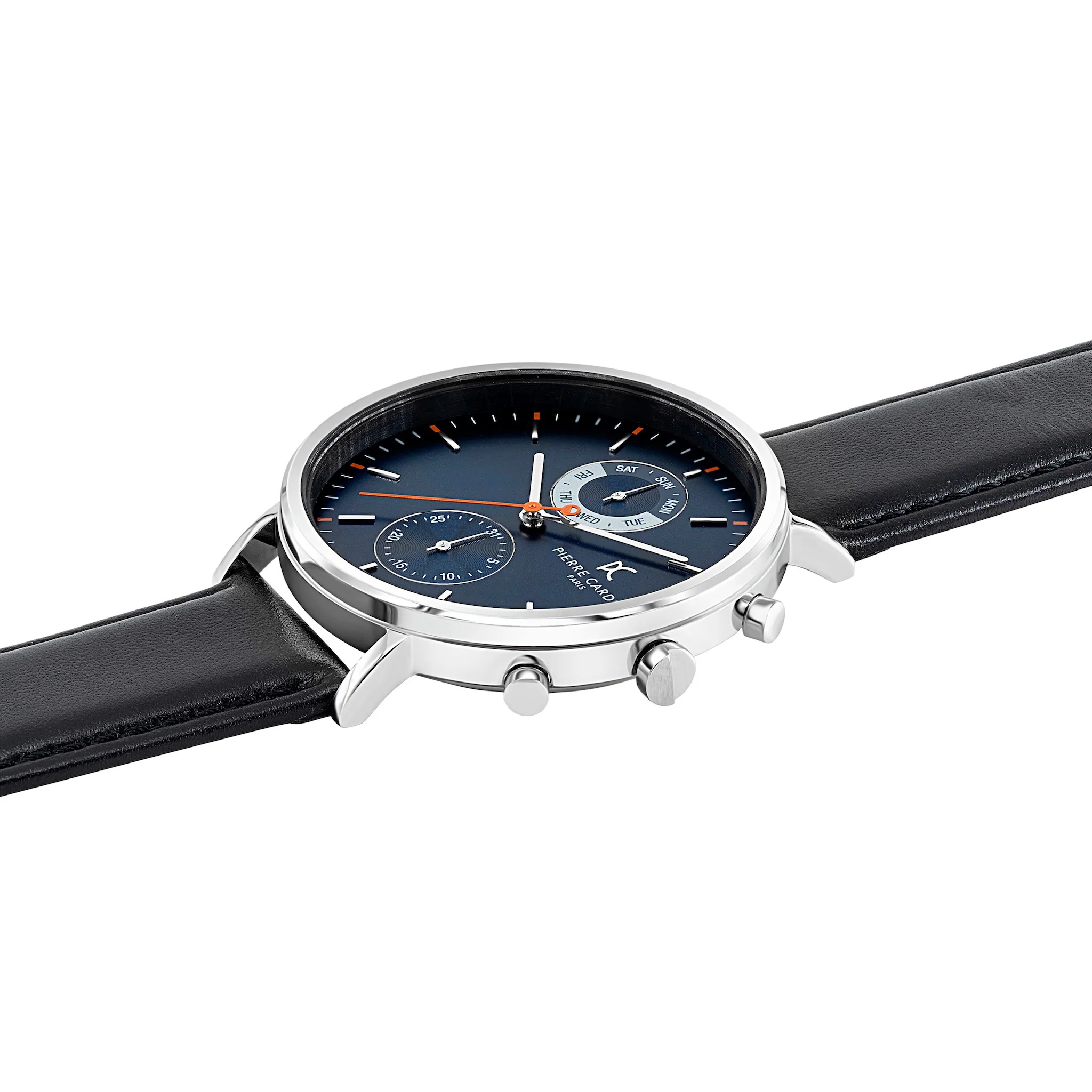 Bonne Nouvelle Multifunction with Blue Dial and Black Leather Strap - Image 3