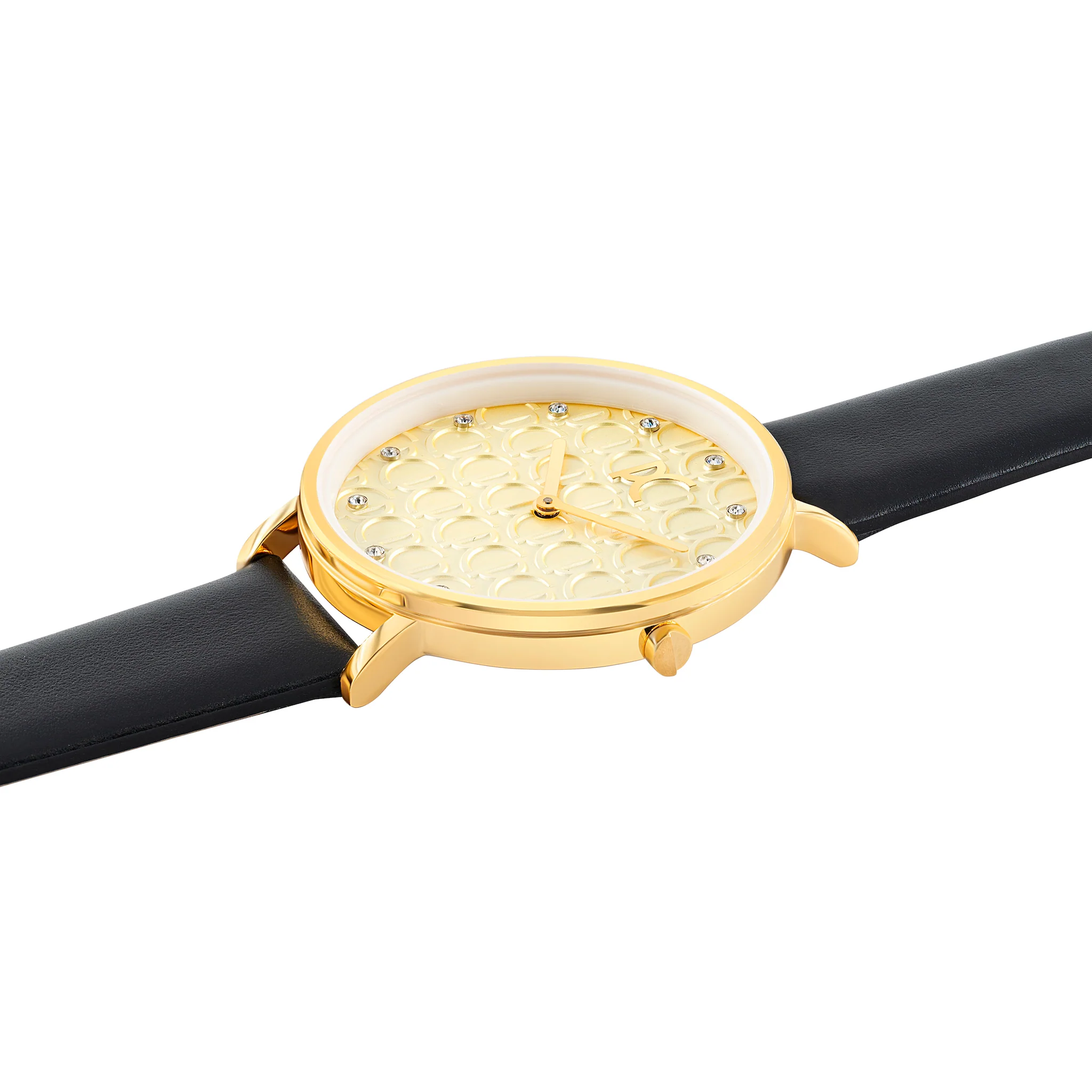 Bonne Nouvelle with PC Monogram Gold Dial and Black Leather Strap - Image 3