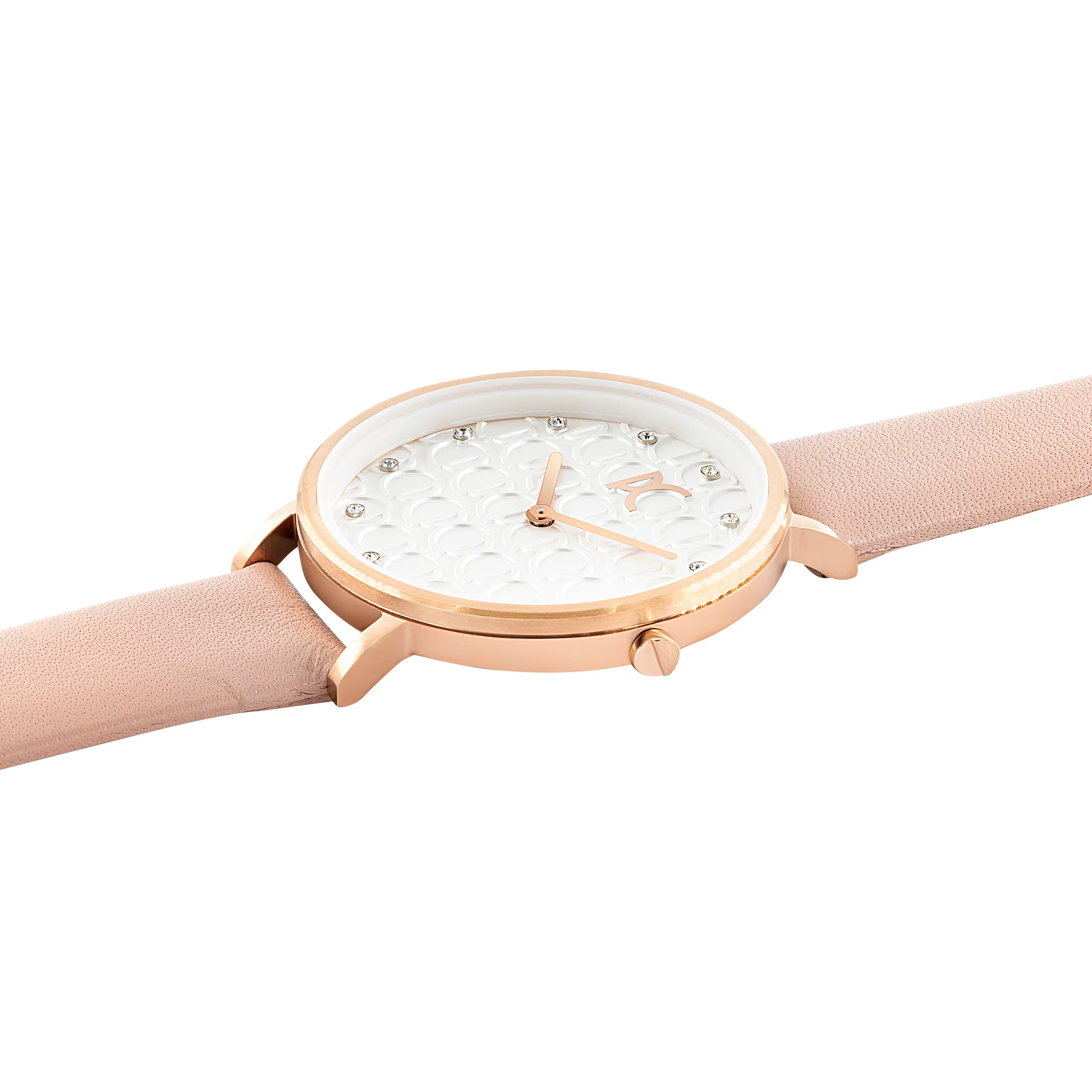 Bonne Nouvelle with PC Monogram White Dial and Pink Leather Strap - Image 3