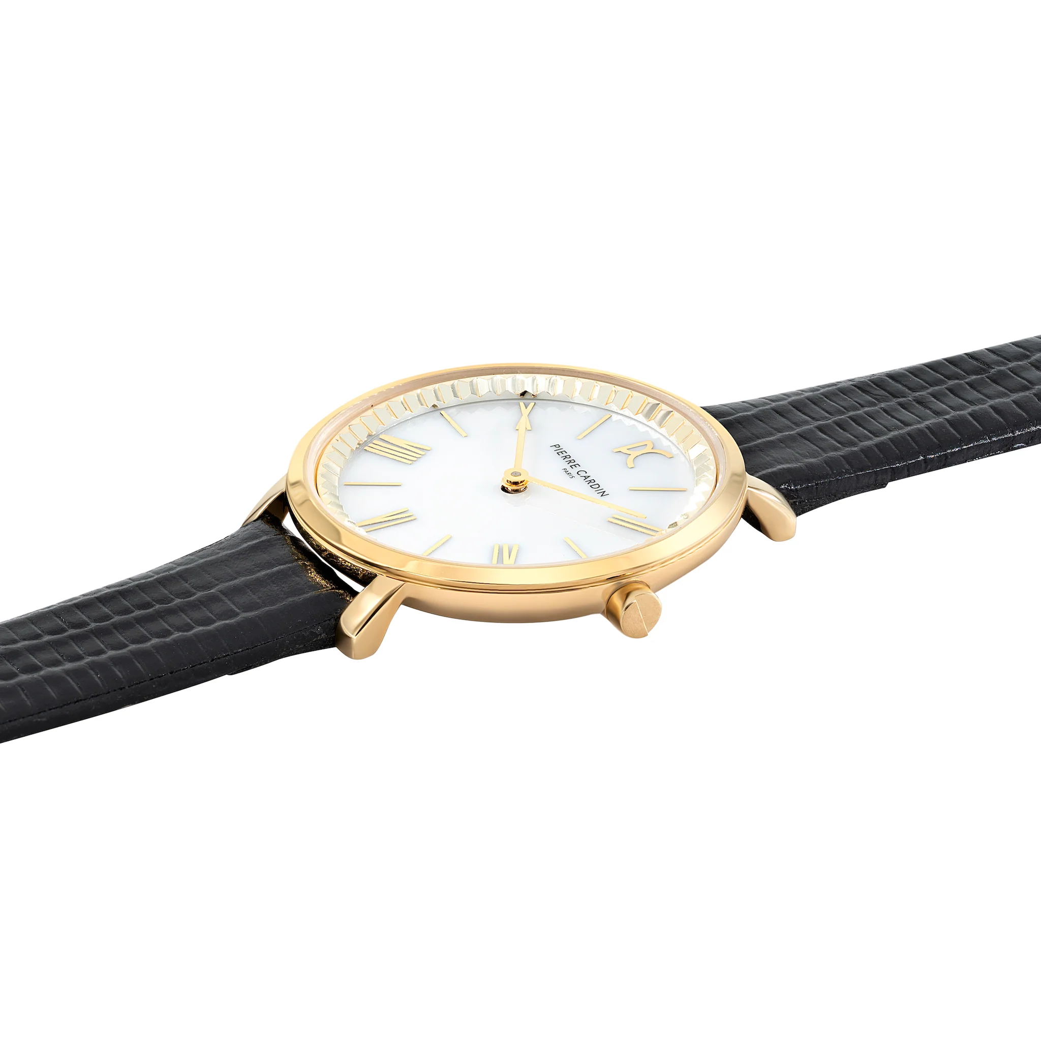 Brochant Mother of Pearl Look Gold Watch with Leather Strap - Image 3