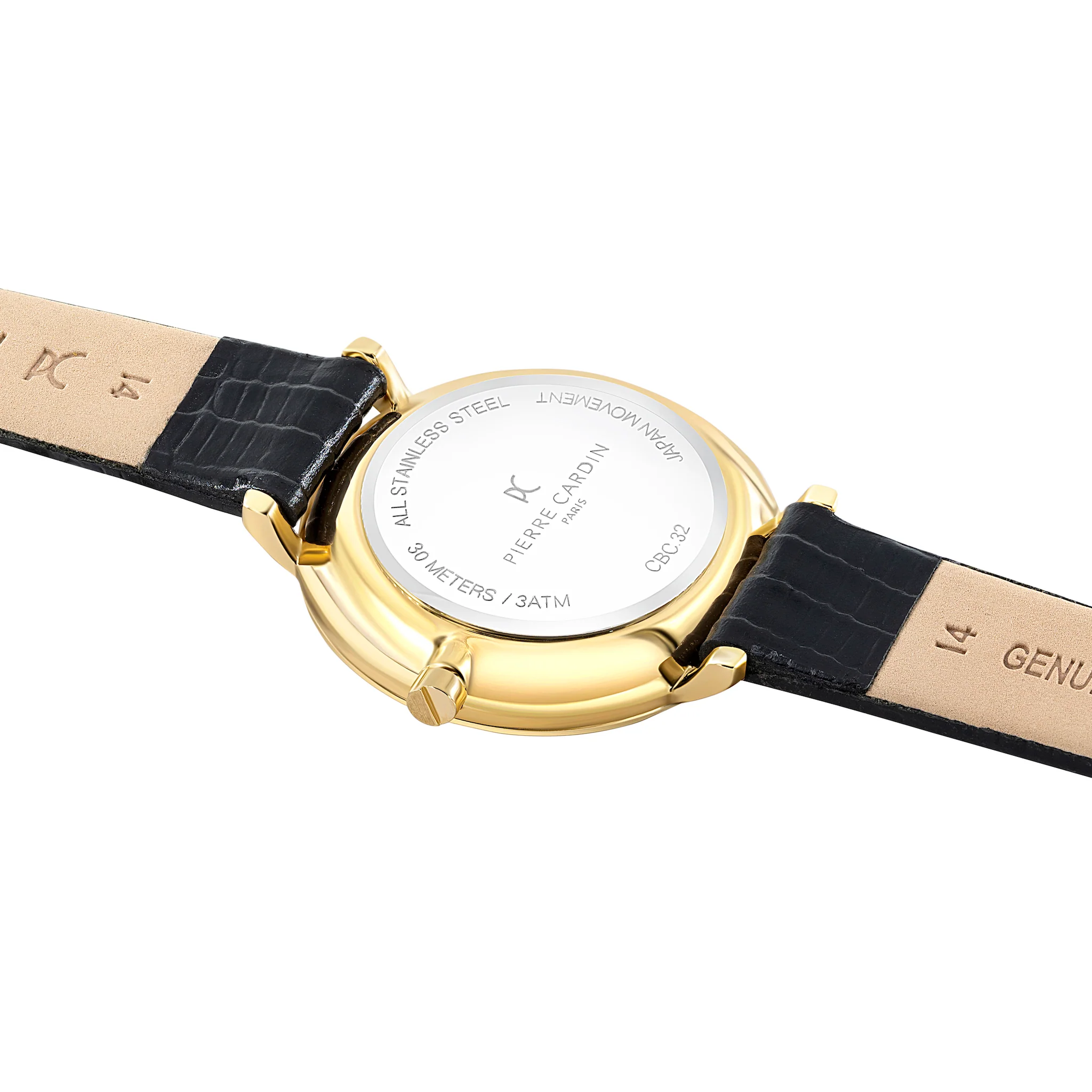 Brochant Mother of Pearl Look Gold Watch with Leather Strap - Image 4
