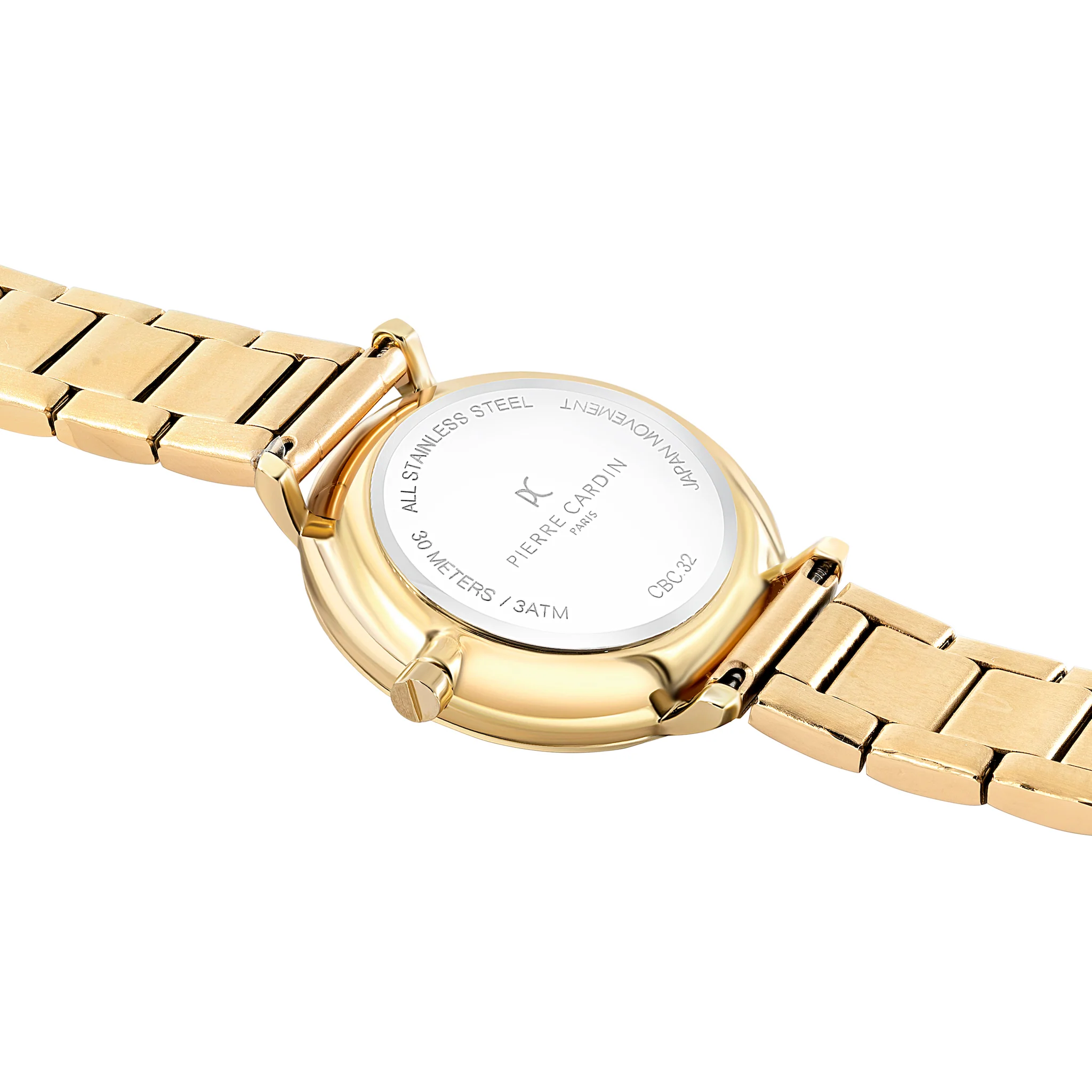 Brochant Mother of Pearl Look Gold Watch with Metal Link Strap - Image 4
