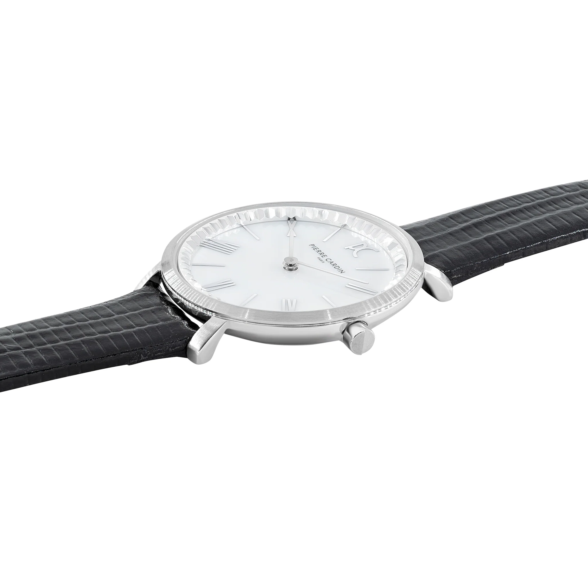 Brochant Mother of Pearl Look Silver Watch with Leather Strap - Image 3