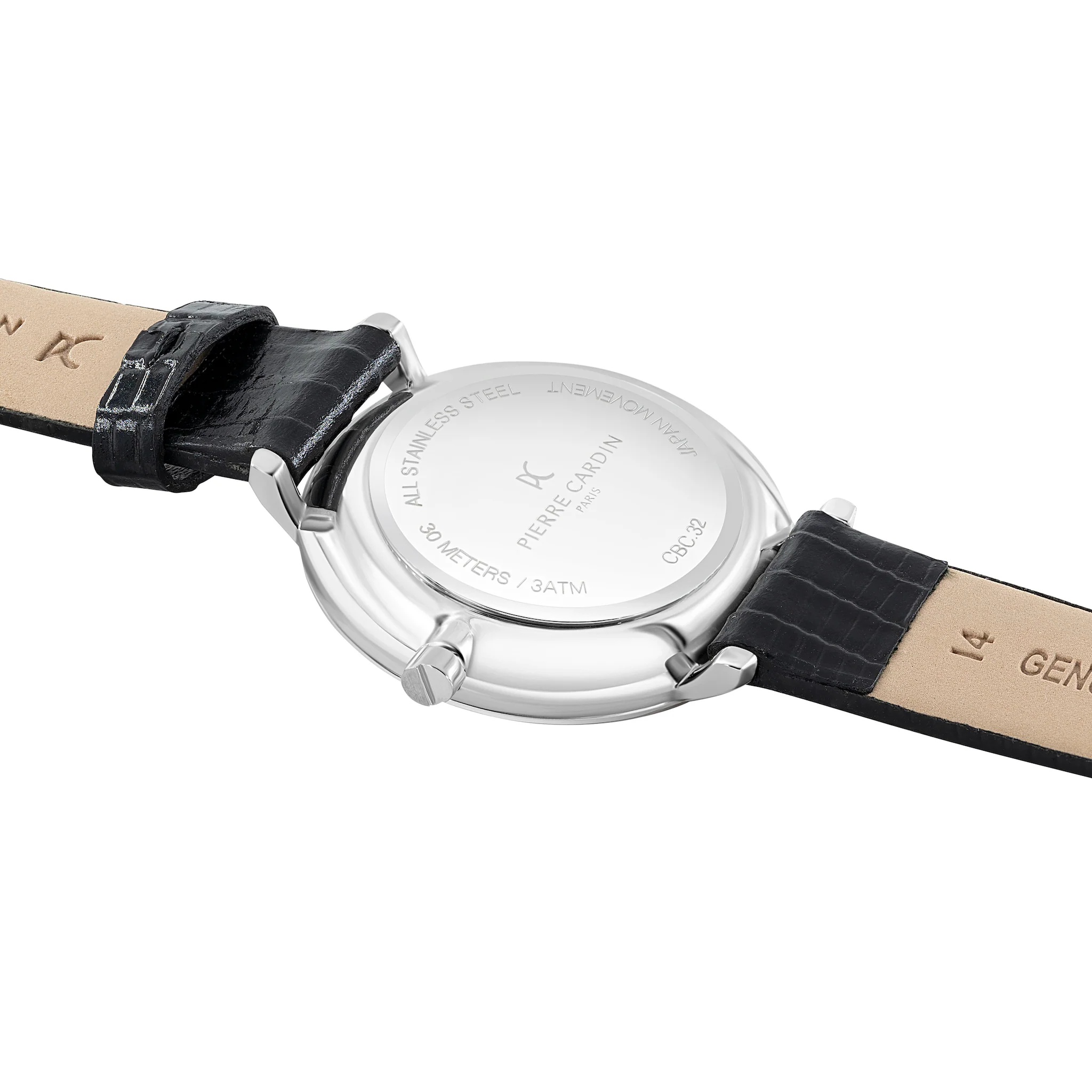 Brochant Mother of Pearl Look Silver Watch with Leather Strap - Image 4