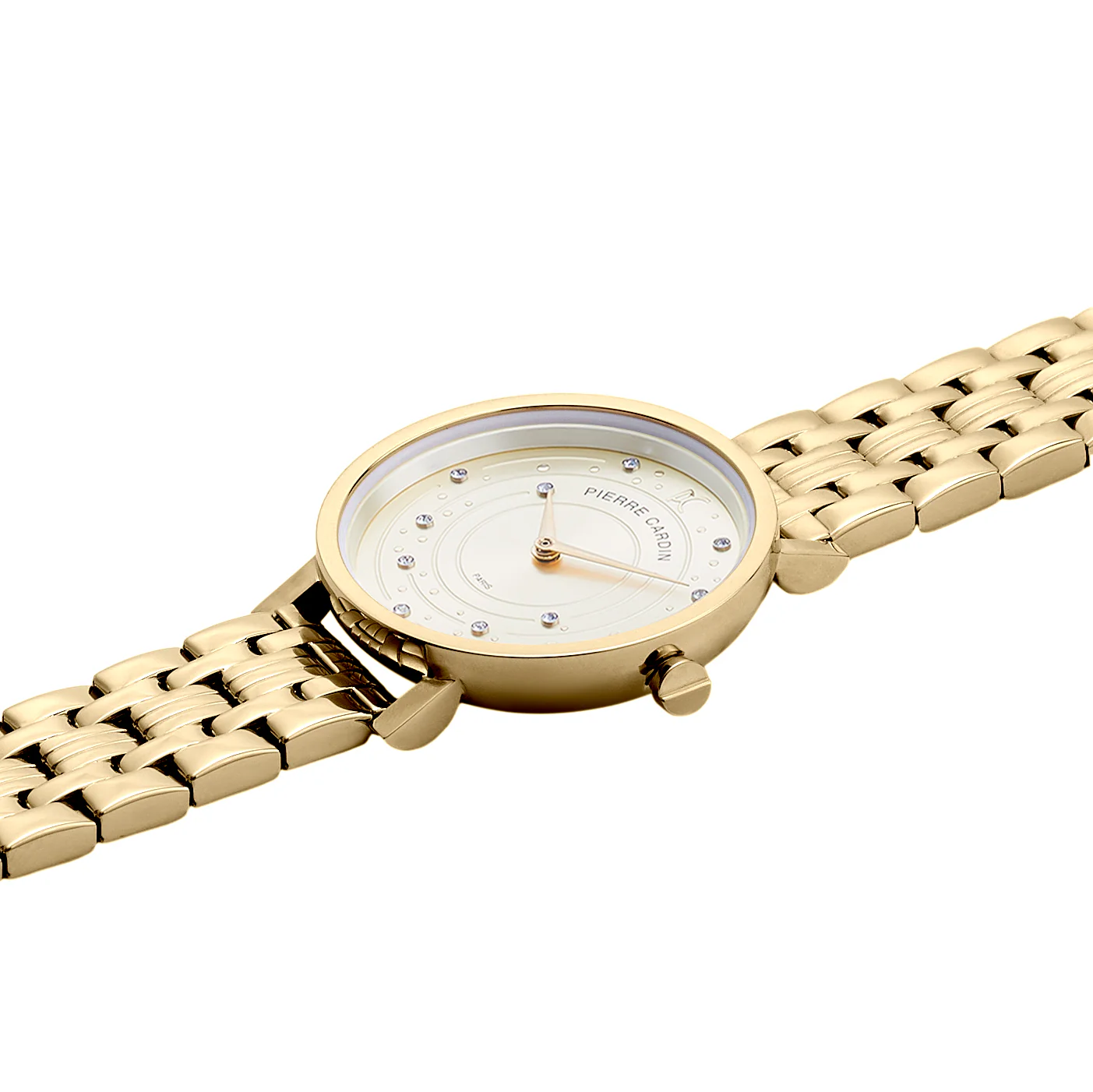 Canal St Martin Circles Gold Watch with Crystals and Champagne Dial - Image 3