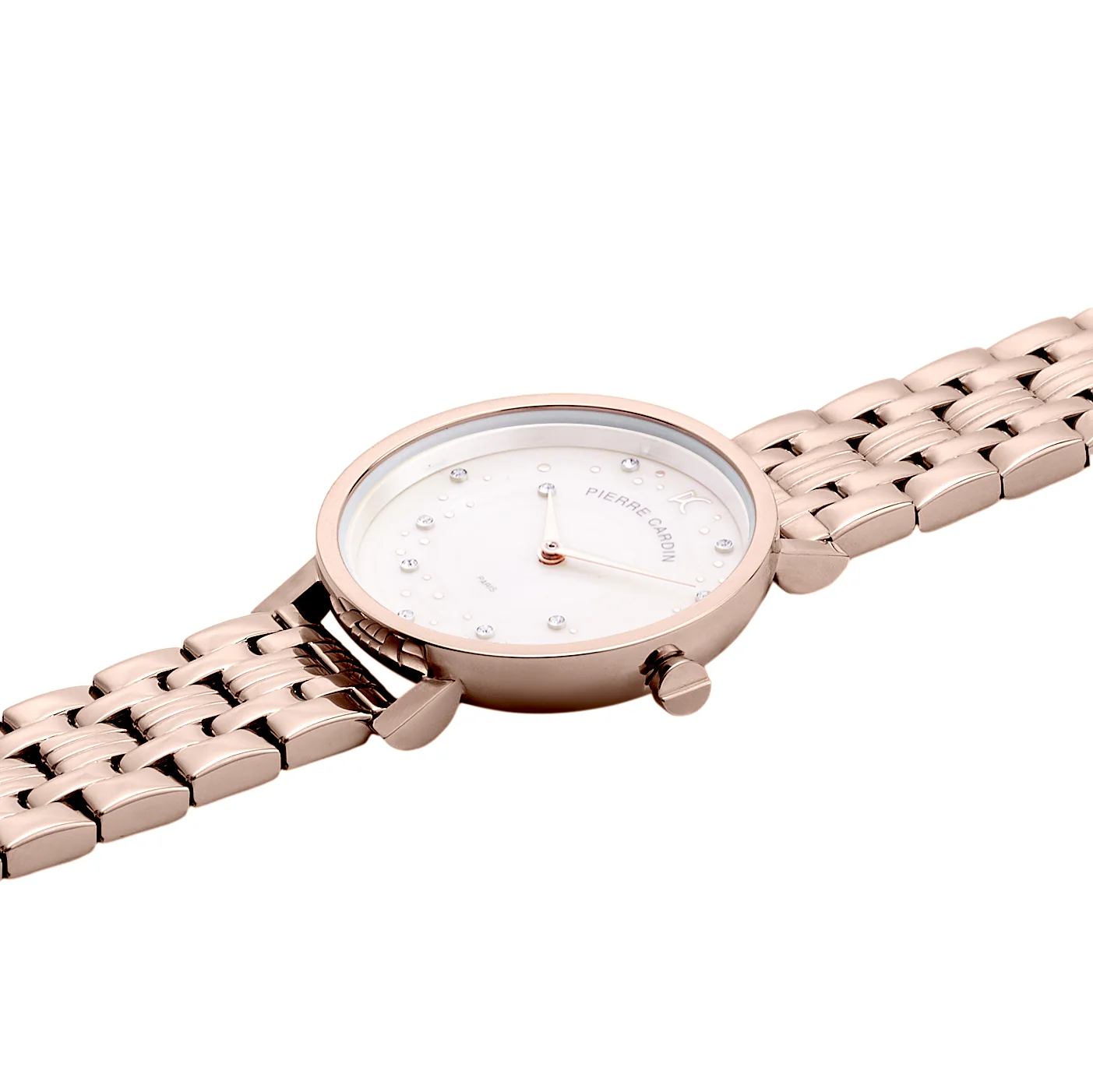 Canal St Martin Circles Rose Gold Watch with Crystals and Pink Dial - Image 3