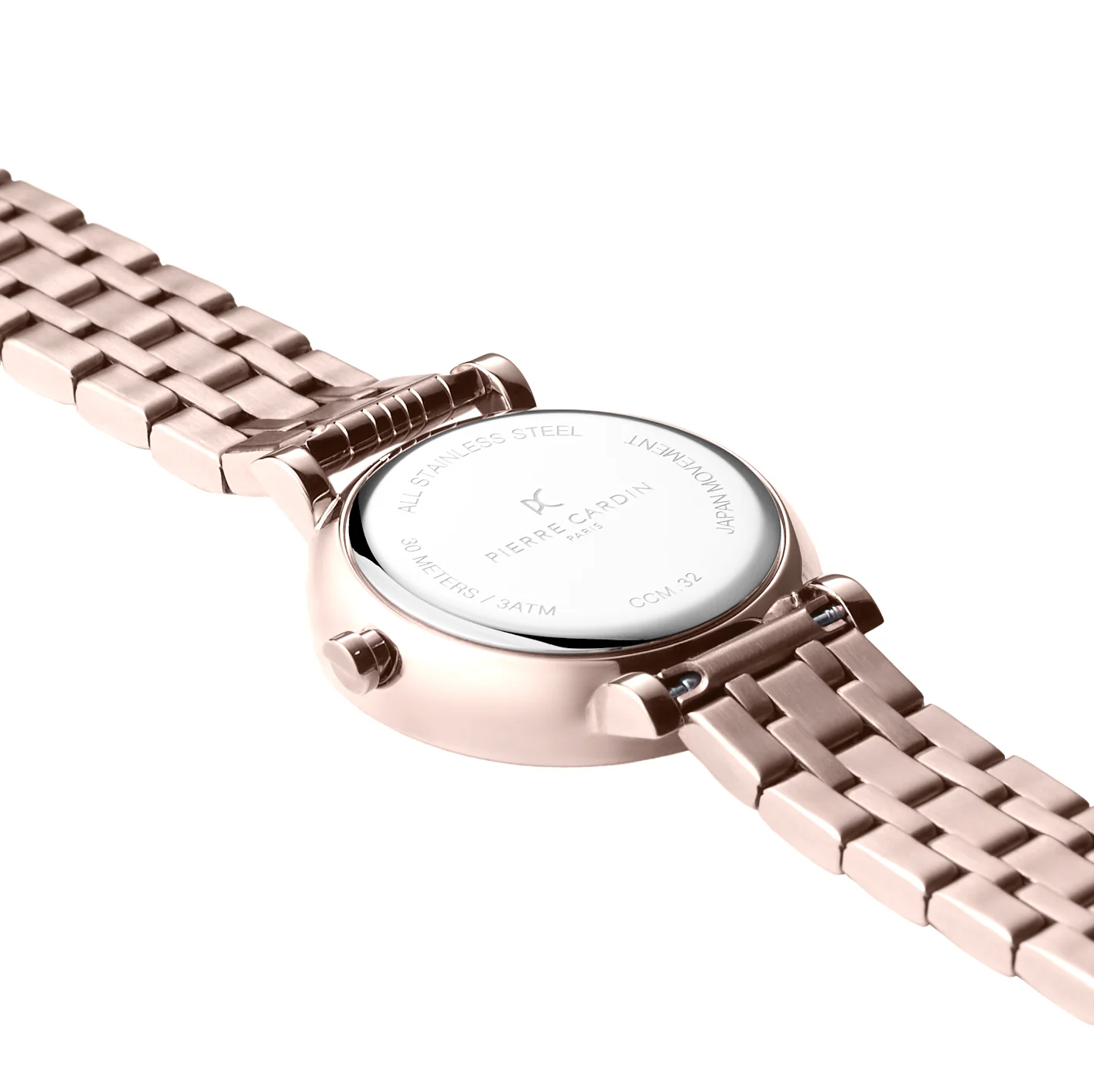 Canal St Martin Circles Rose Gold Watch with Crystals and Pink Dial - Image 4