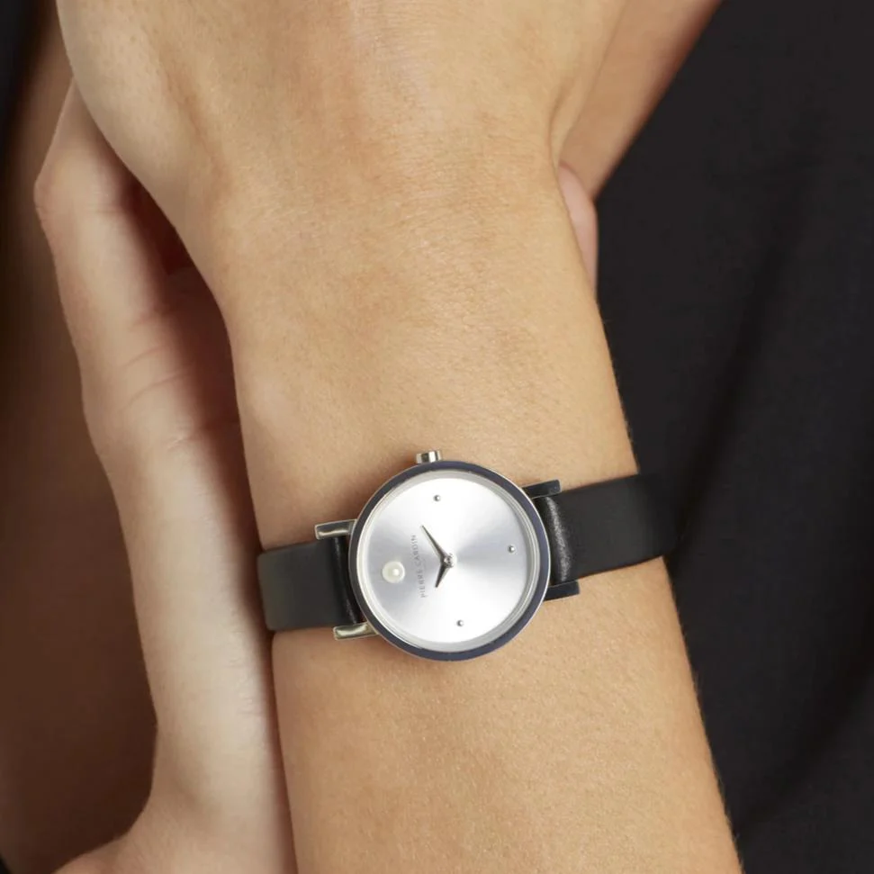 Canal St Martin Pearls Black Leather Watch - Image 6