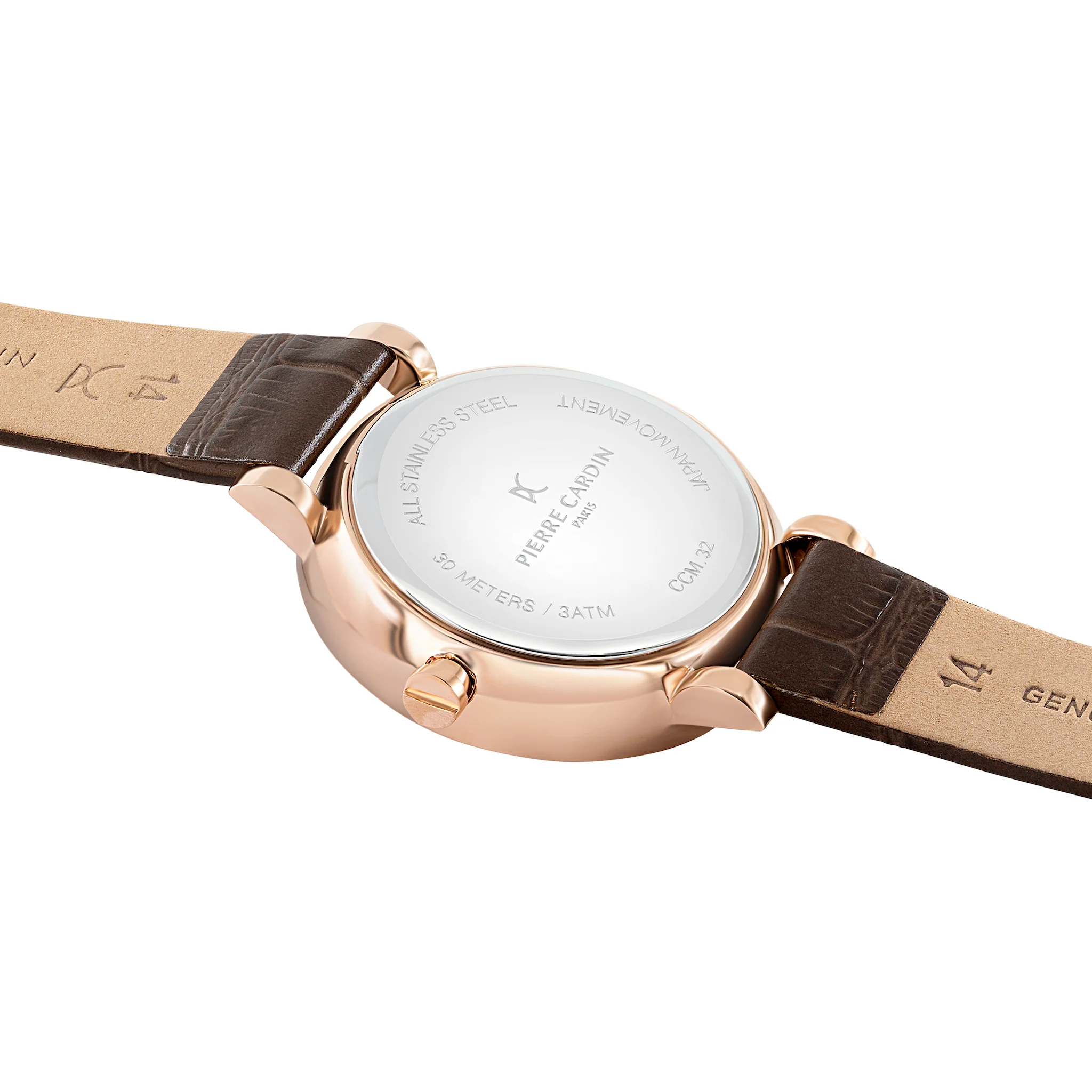 Canal St Martin Rose Gold Watch with Brown Strap - Image 4