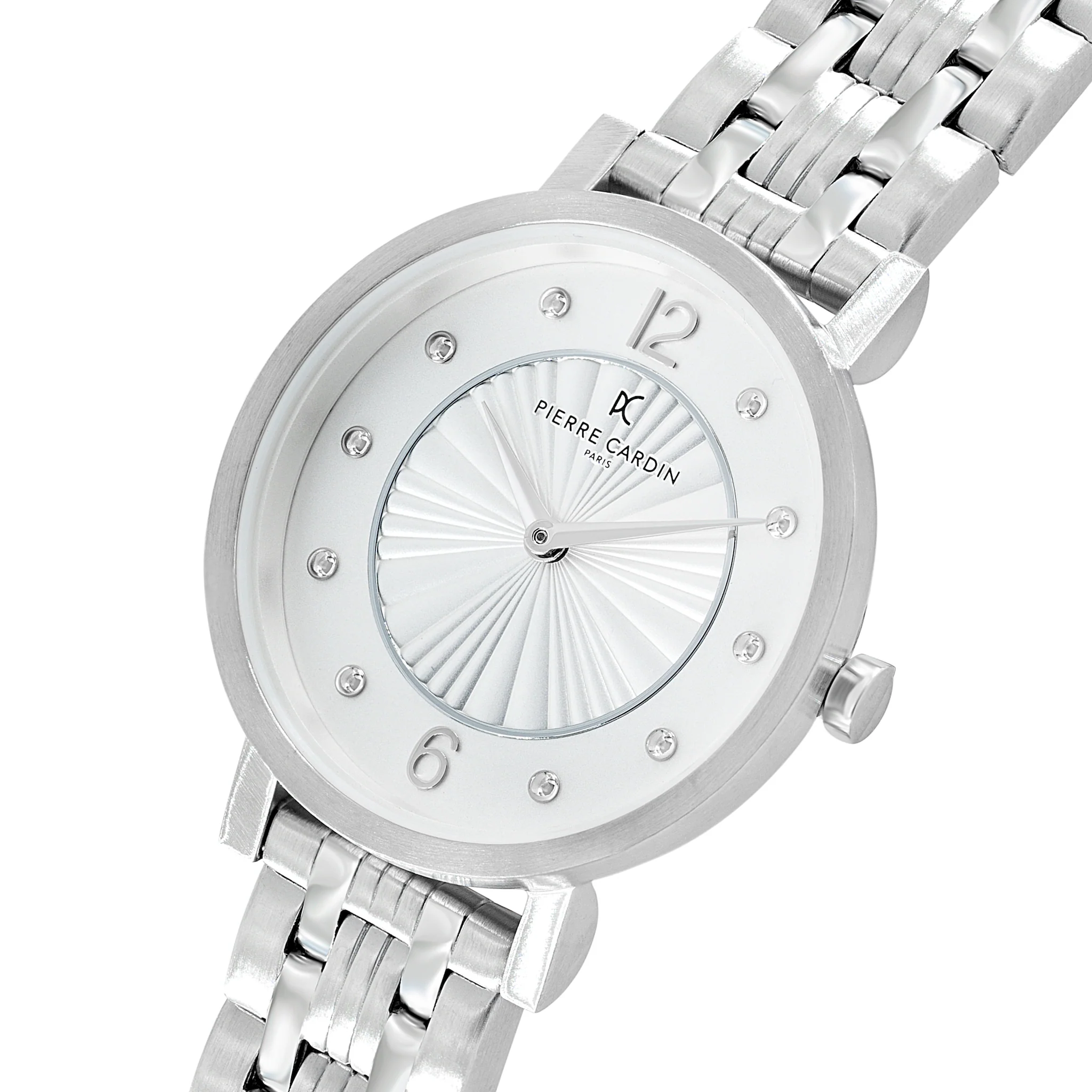 Canal St Martin Silver Watch with White Dial and Metal Link Strap - Image 2