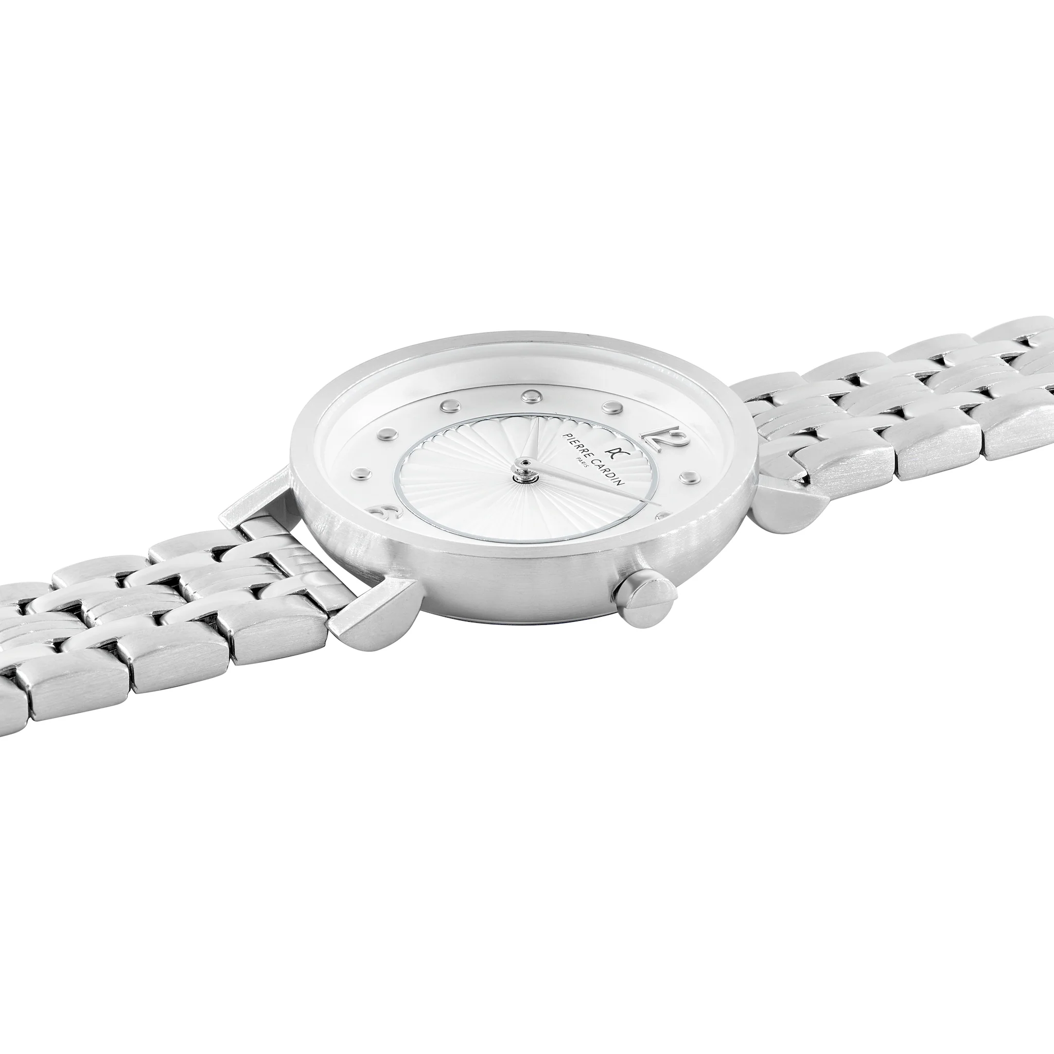 Canal St Martin Silver Watch with White Dial and Metal Link Strap - Image 3
