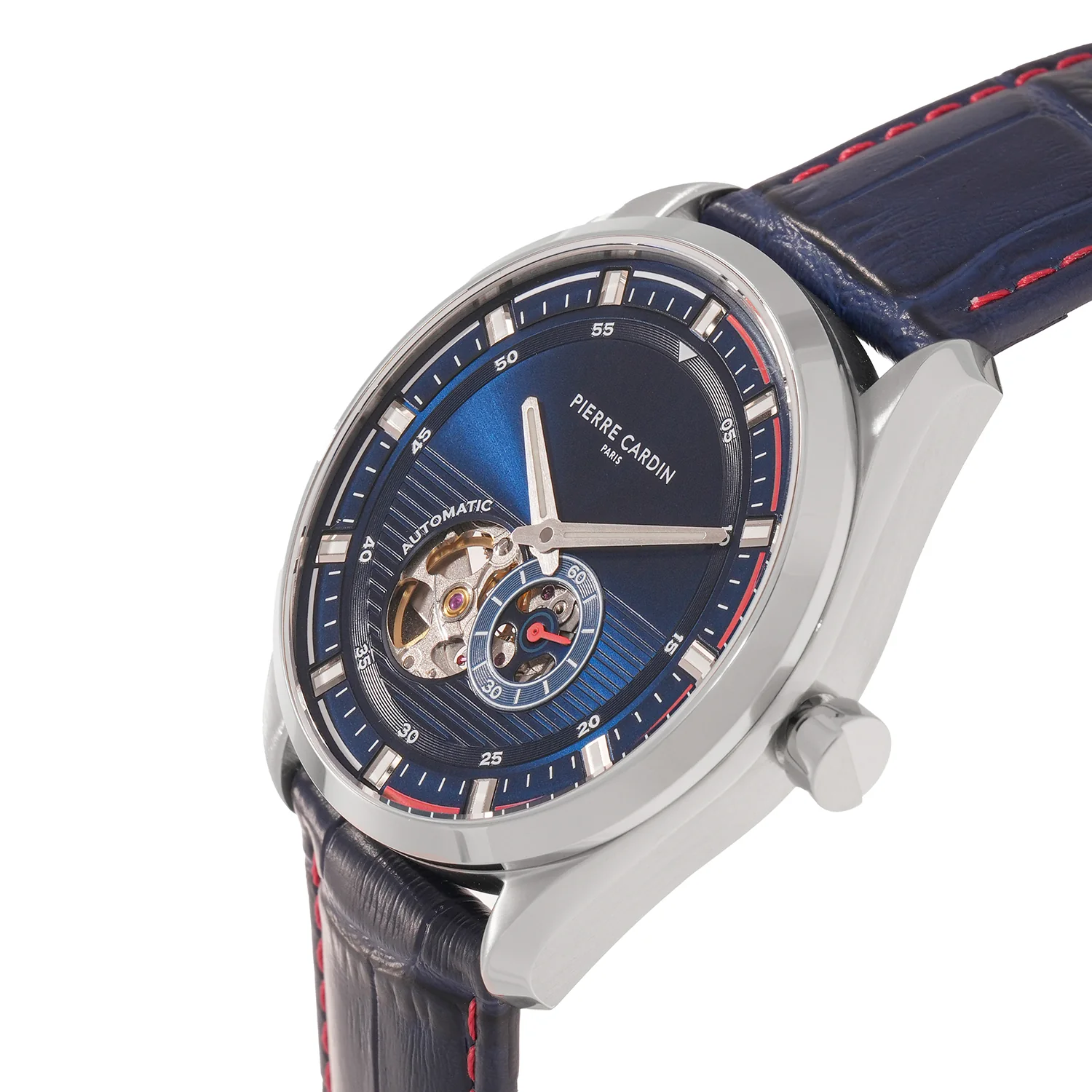 Élan Vista Automatic – Stainless Steel Silver with Dark Blue Leather Strap - Image 3