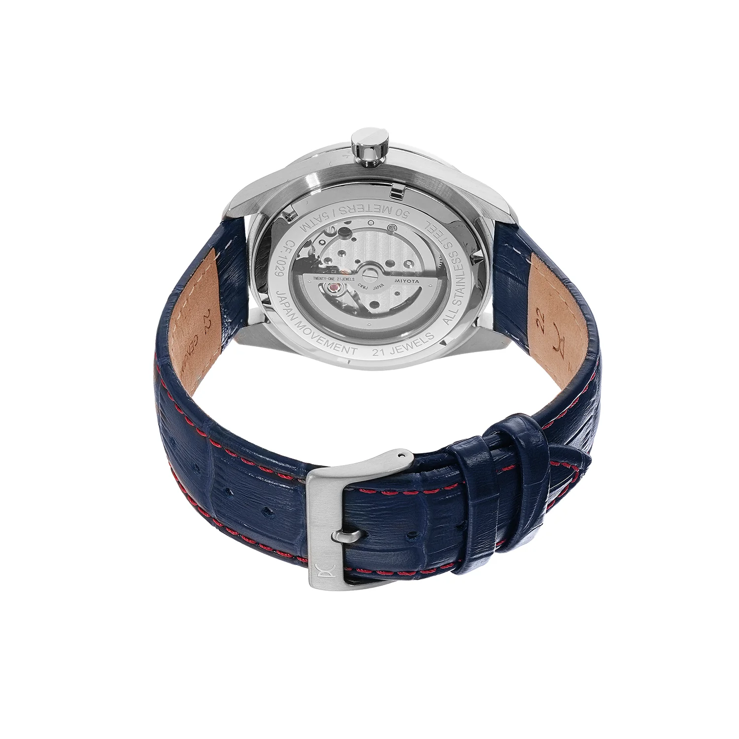 Élan Vista Automatic – Stainless Steel Silver with Dark Blue Leather Strap - Image 4