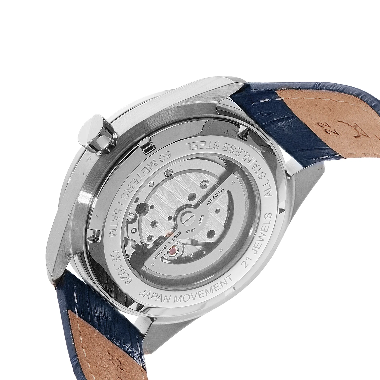 Élan Vista Automatic – Stainless Steel Silver with Dark Blue Leather Strap - Image 5