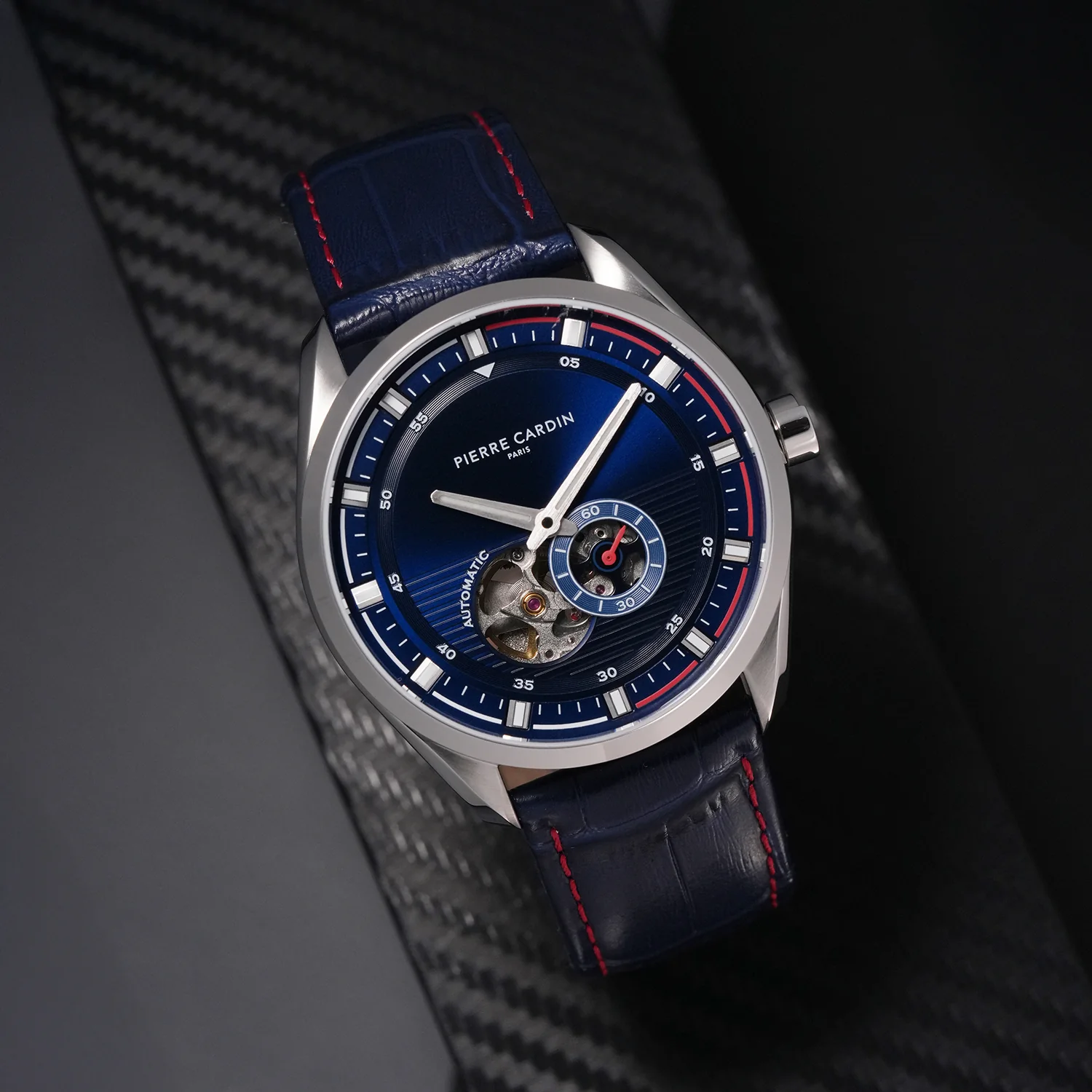Élan Vista Automatic – Stainless Steel Silver with Dark Blue Leather Strap - Image 6