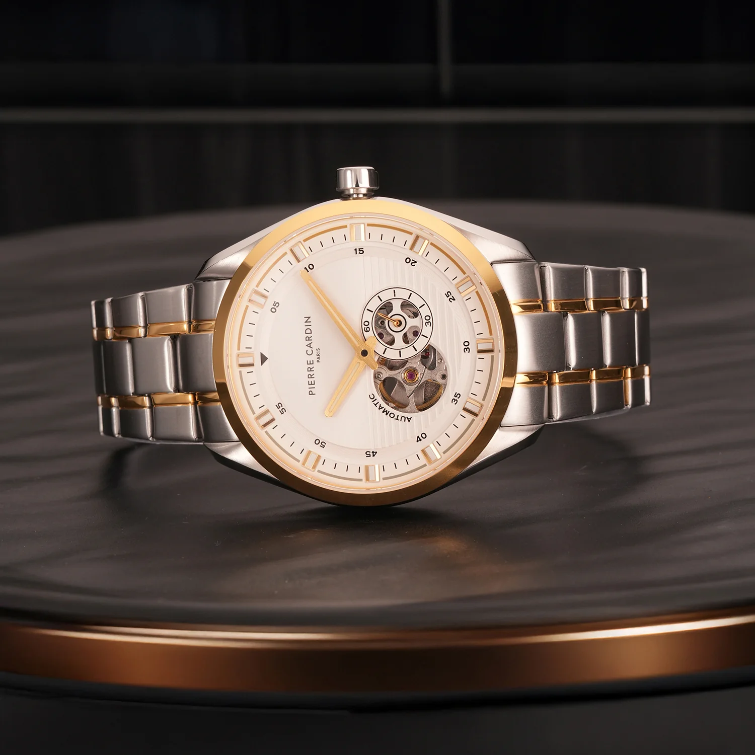 Élan Vista Automatic – Twotone Gold and Silver with Twotone stainless steel and IP gold metal band - Image 5