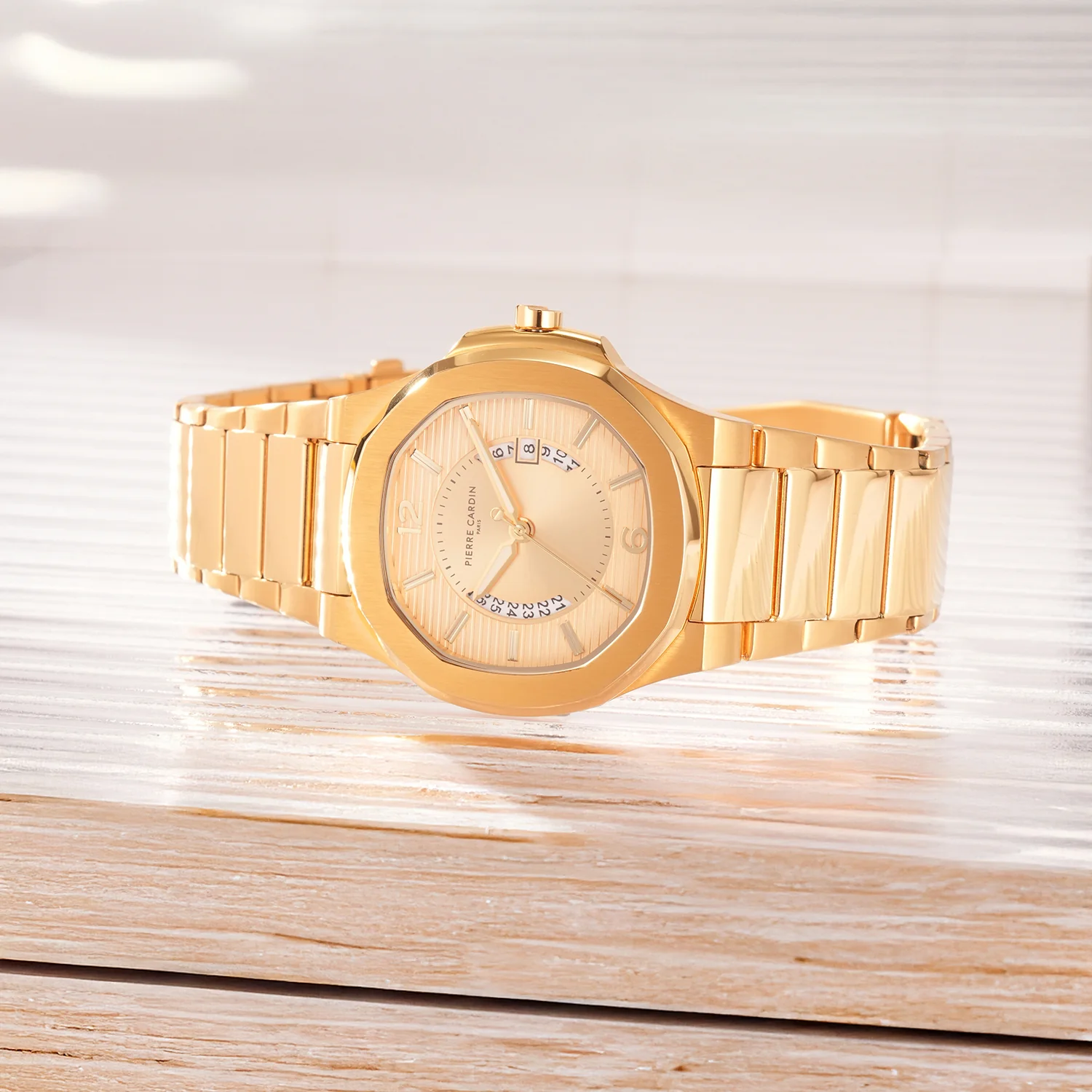 Elegance Supreme Mens 42mm - Gold with Gold Metal Strap - Image 5
