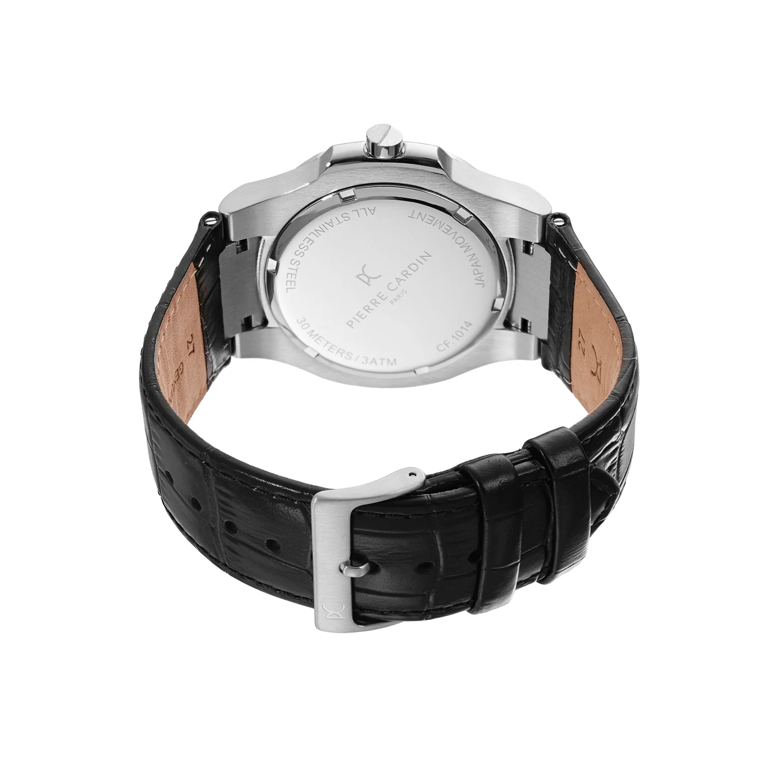 Elegance Supreme Mens 42mm - Stainless Steel Silver with Black Leather Strap - Image 4