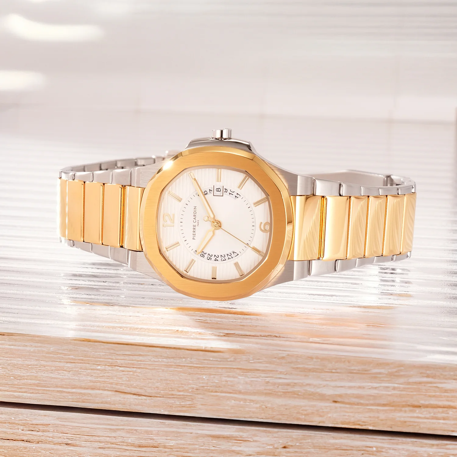 Elegance Supreme Mens 42mm - Twotone Gold and Silver with Twotone Gold and Silver Metal Strap - Image 6