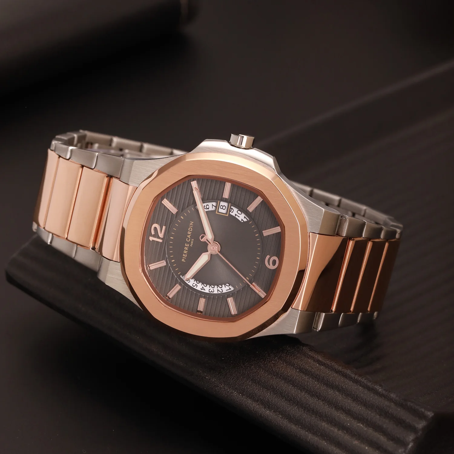 Elegance Supreme Mens 42mm - Twotone Rose Gold and Silver with Twotone Rose Gold and Silver Metal Strap - Image 7