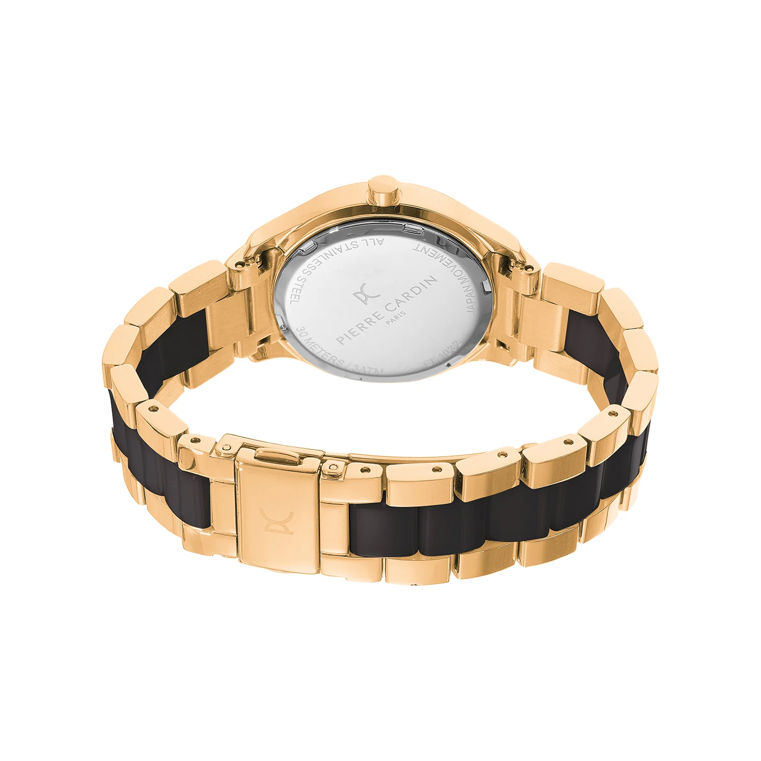 Élitaire Céramique Lady 32mm - Gold with Gold Metal Strap with Black Ceramic Links - Image 3