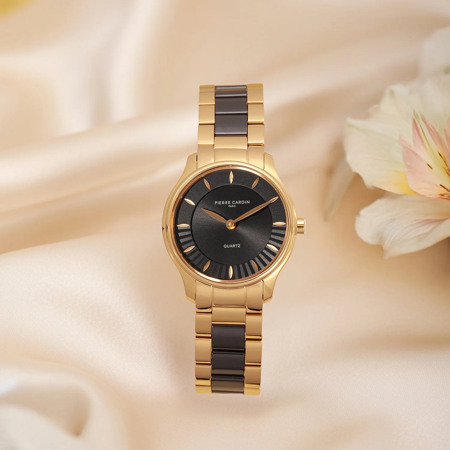 Élitaire Céramique Lady 32mm - Gold with Gold Metal Strap with Black Ceramic Links - Image 5