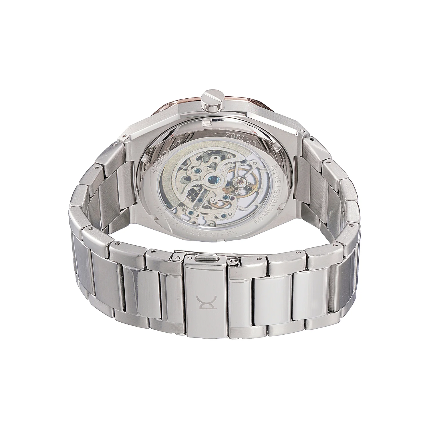 Maison 8 Automatique Men’s 42mm Skeleton Watch - Two-Tone Rose Gold & Silver Case with Silver Metal Strap - Image 3
