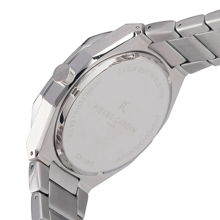 Maison 8 Checkers Men’s 42mm Stainless Steel Watch - Green Checkered Dial with Metal Strap - Image 4