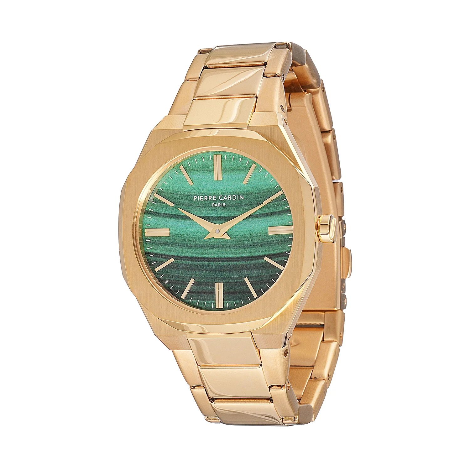 Maison 8 Chrysanthème Ladies’ Watch - Gold Case, Jade Green Dial with Gold Metal Strap