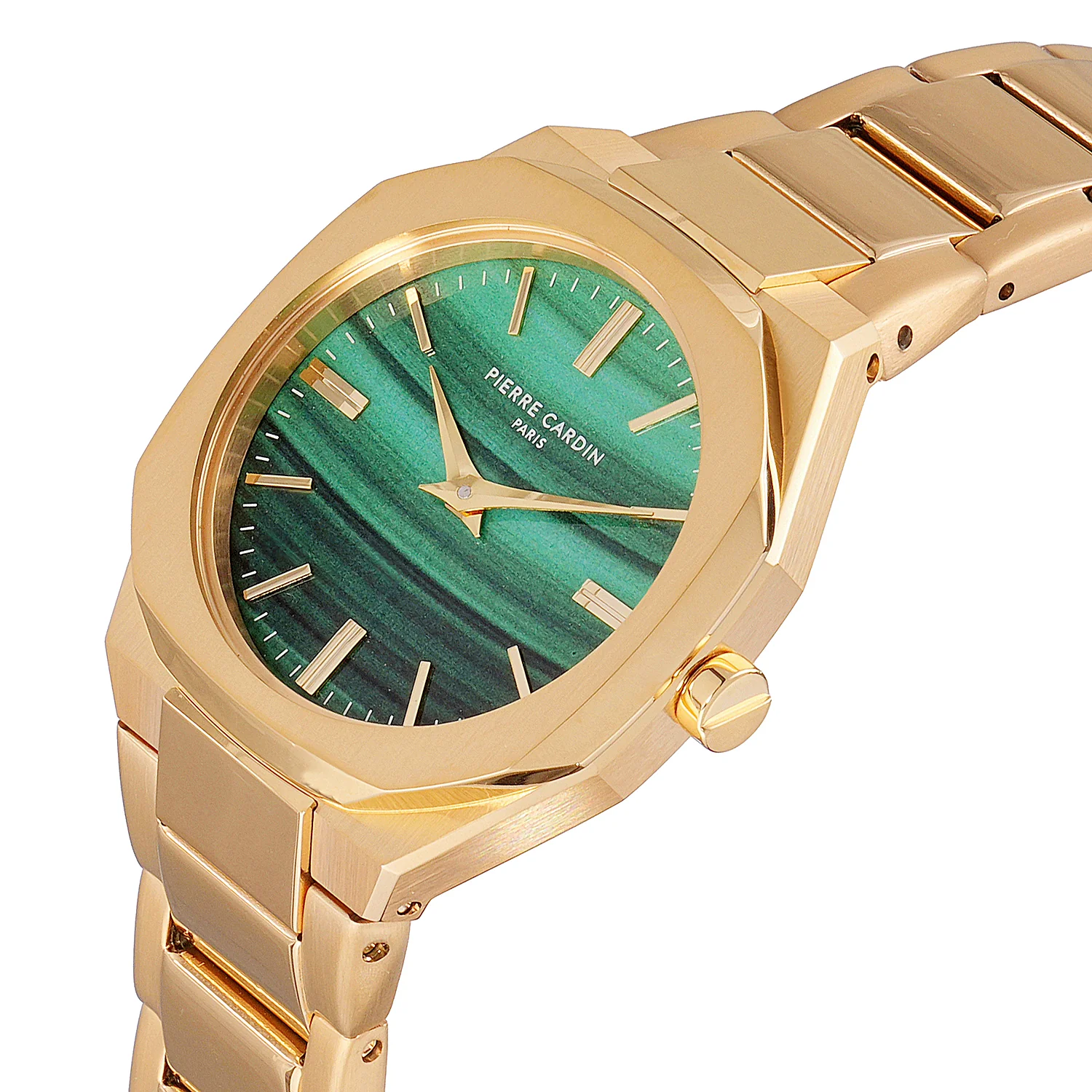 Maison 8 Chrysanthème Ladies’ Watch - Gold Case, Jade Green Dial with Gold Metal Strap - Image 2