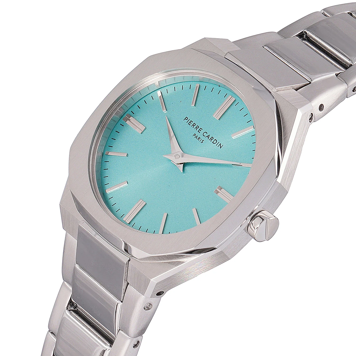 Maison 8 Chrysanthème Ladies’ Watch - Silver Case, Celeste Blue Dial with Stainless Steel Band - Image 3