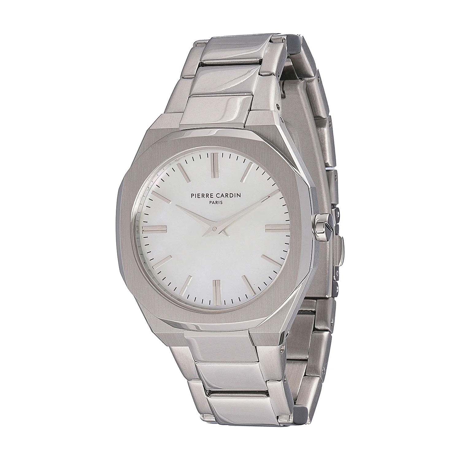 Maison 8 Chrysanthème Ladies’ Watch - Silver Case, White Mother of Pearl Dial Look with Stainless Steel Band