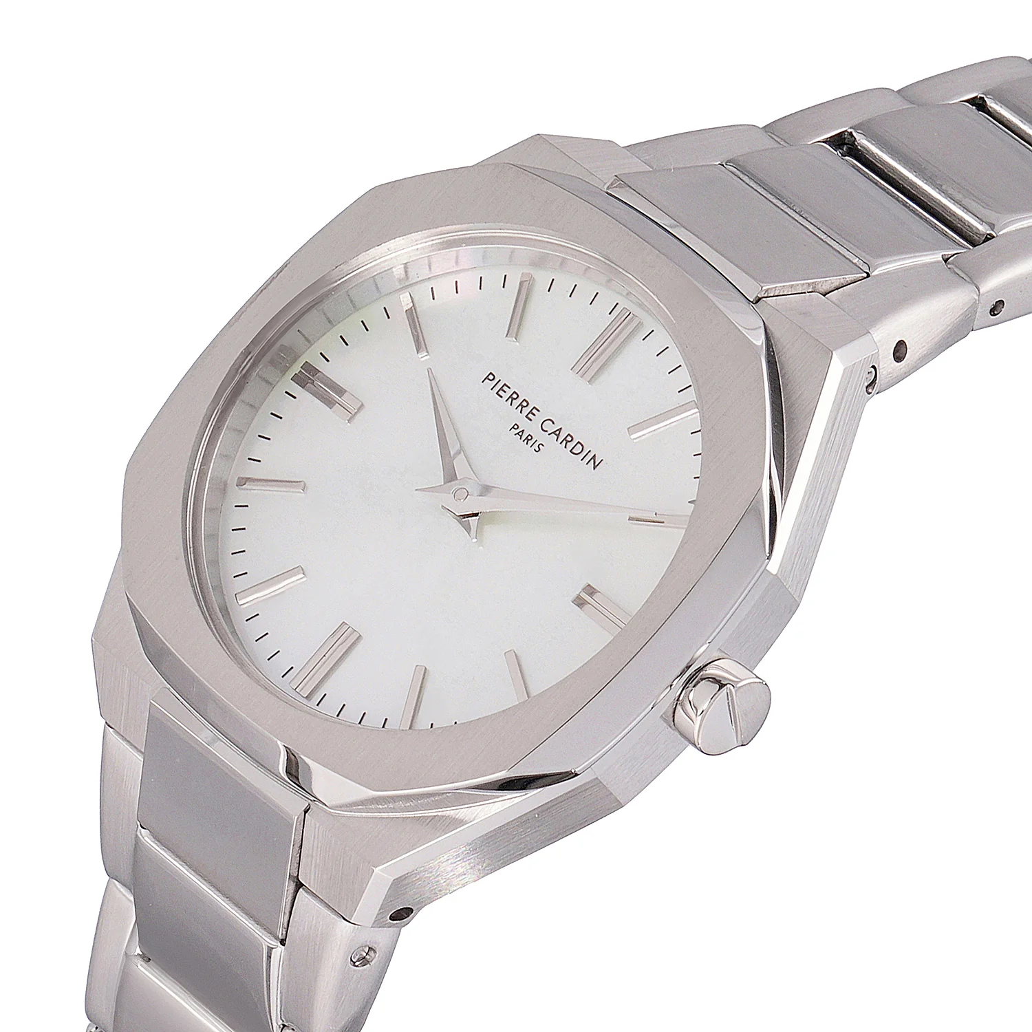 Maison 8 Chrysanthème Ladies’ Watch - Silver Case, White Mother of Pearl Dial Look with Stainless Steel Band - Image 2