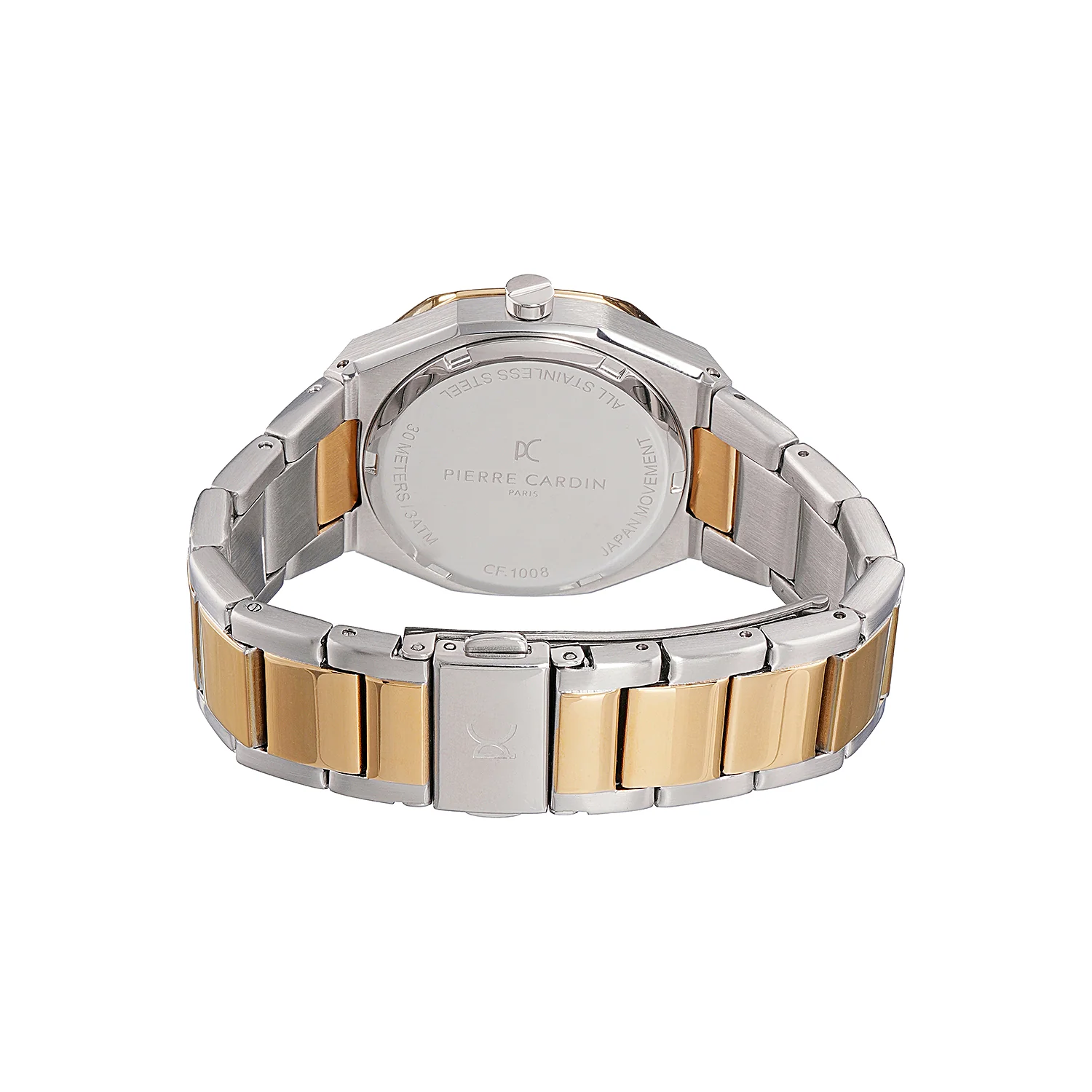 Maison 8 Chrysanthème Ladies’ Watch - Two-Tone Gold & Silver Case, Black Sparkle Dial with Two-Tone Stainless Steel Band - Image 3