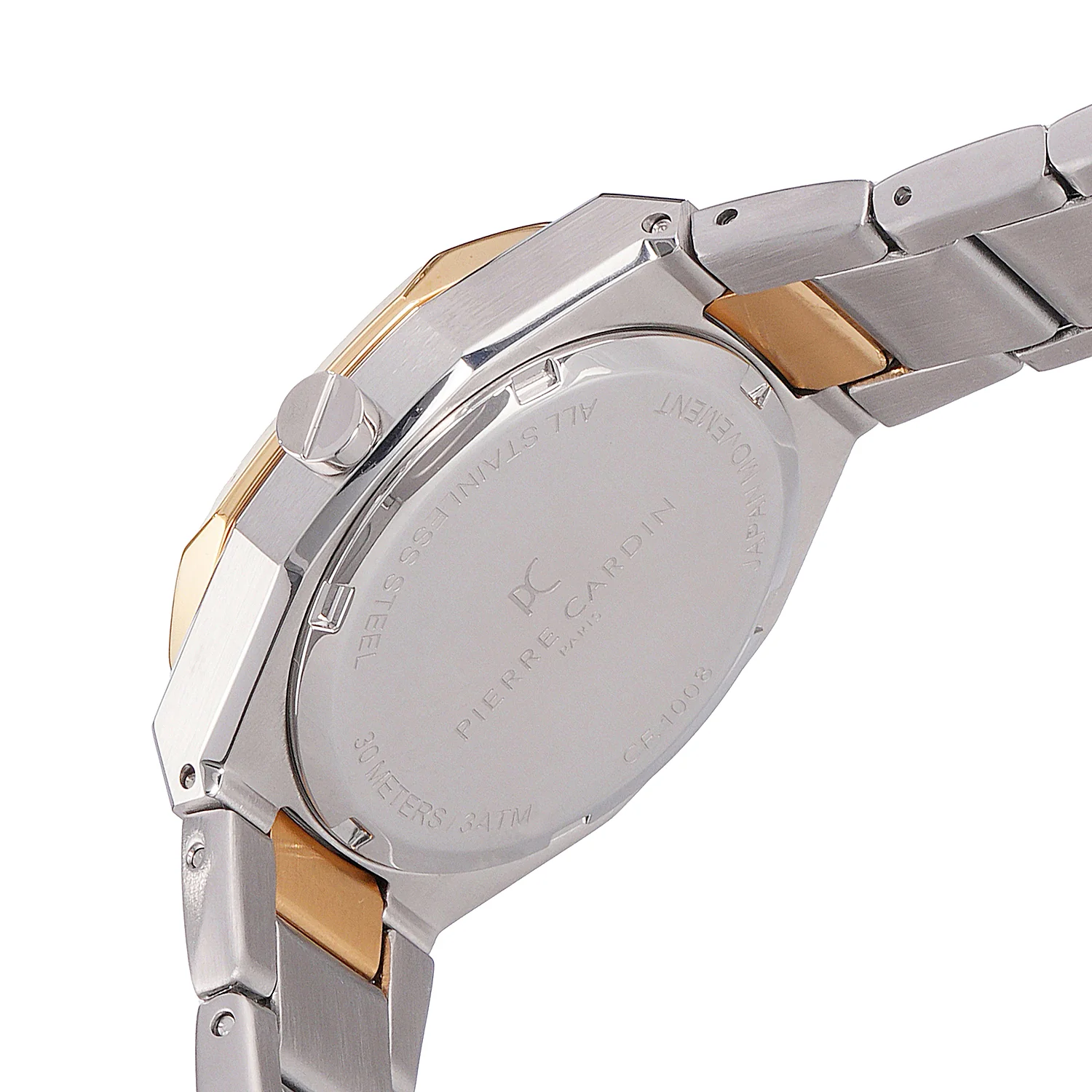 Maison 8 Chrysanthème Ladies’ Watch - Two-Tone Gold & Silver Case, Black Sparkle Dial with Two-Tone Stainless Steel Band - Image 4