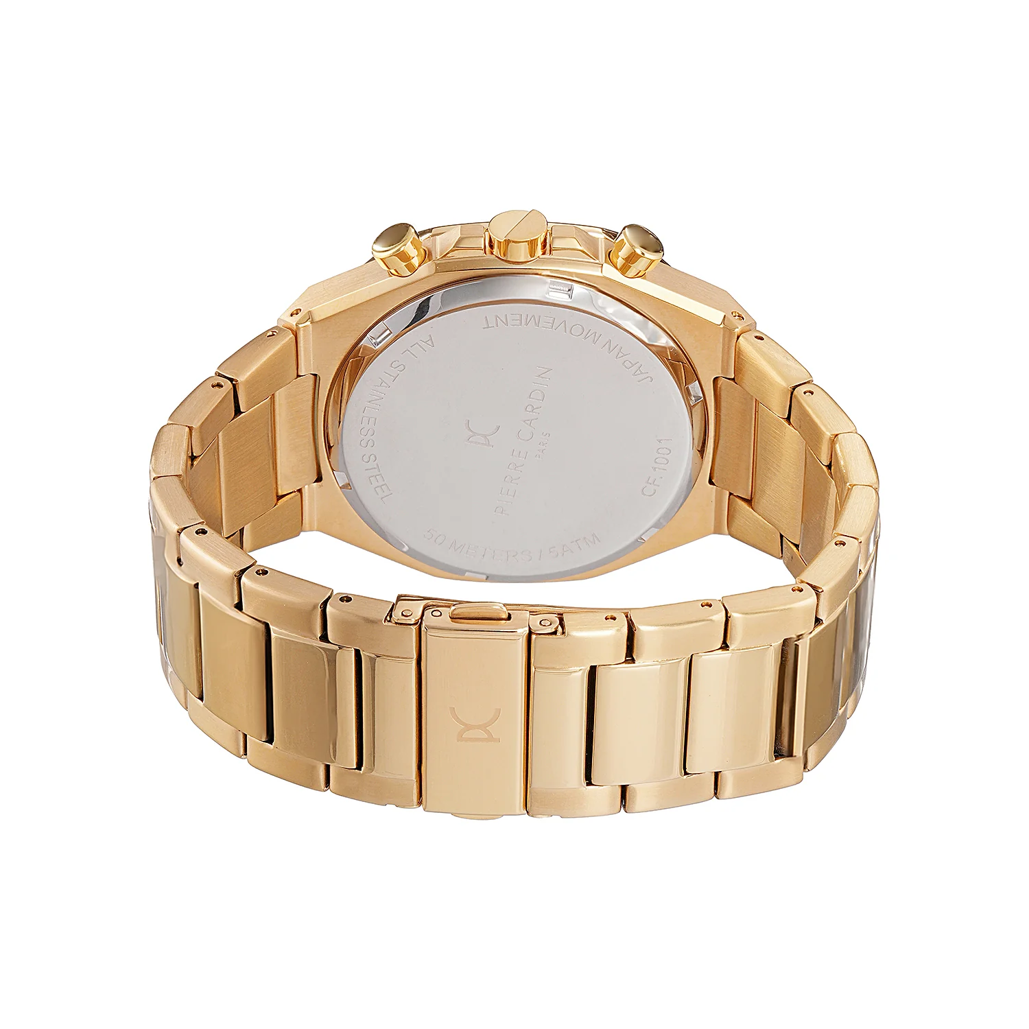 Maison 8 Vogue Men’s 42mm Gold Stainless Steel Watch - Silver White Dial with Metal Strap - Image 3