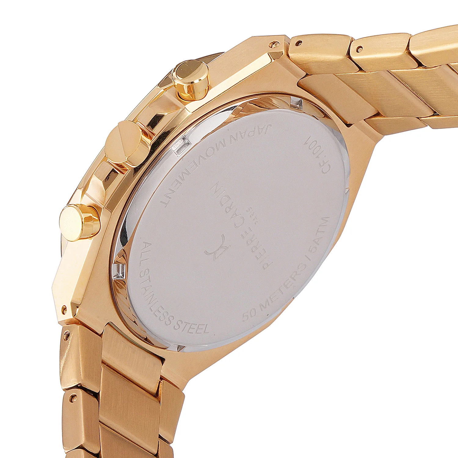 Maison 8 Vogue Men’s 42mm Gold Stainless Steel Watch - Silver White Dial with Metal Strap - Image 4